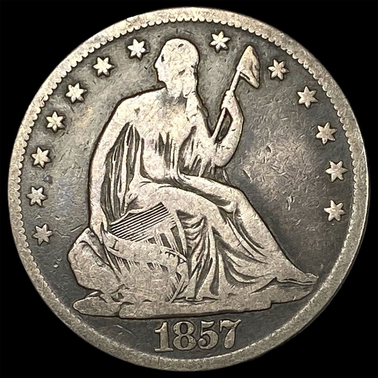 1857-O Silver Half Dollar LIGHTLY CIRCULATED (1 of 2)