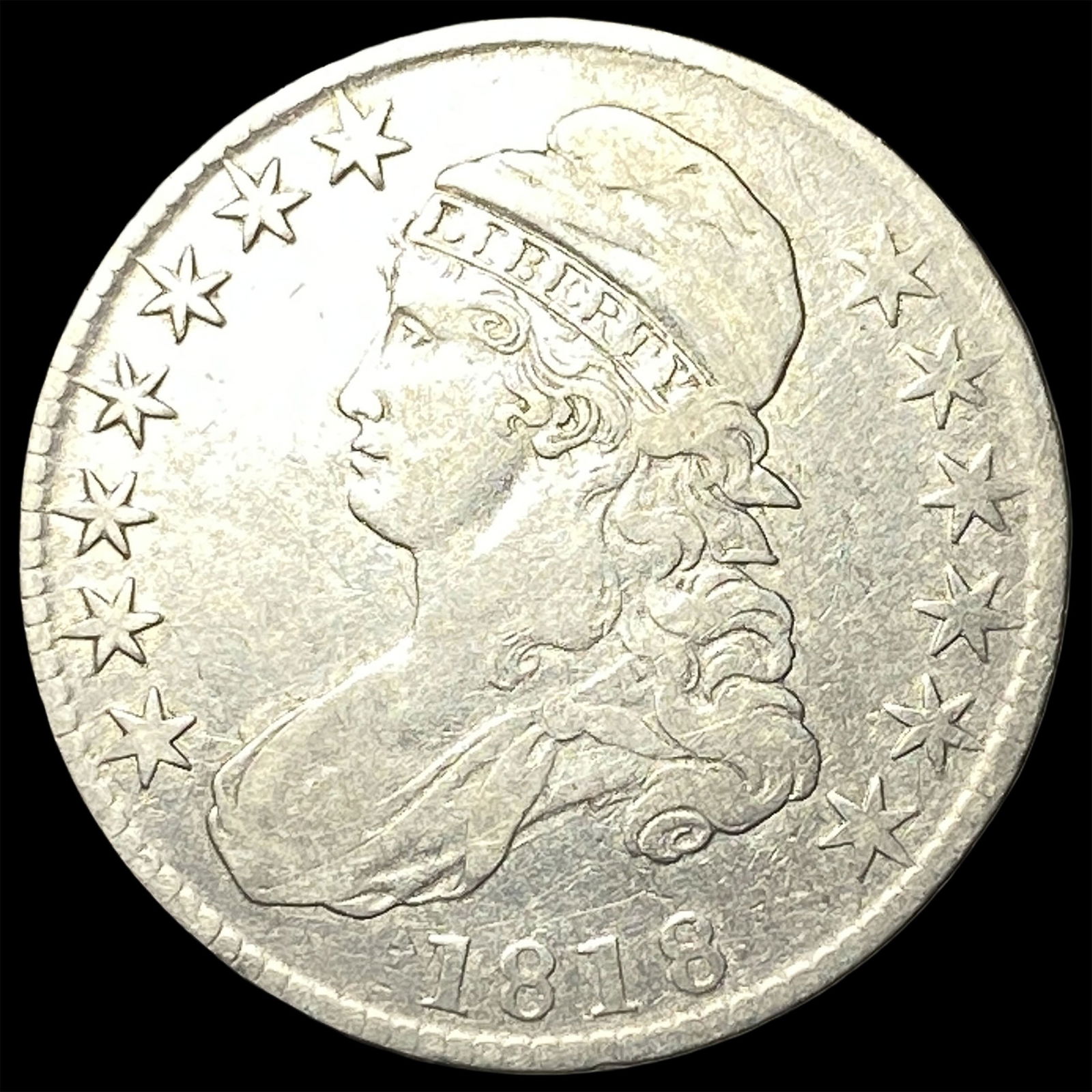 1818 Capped Bust Half Dollar LIGHTLY CIRCULATED (1 of 2)