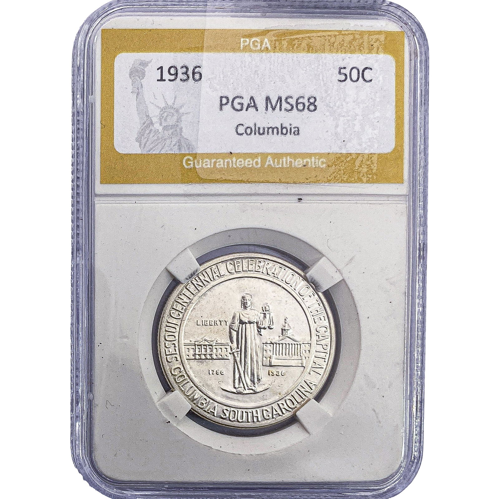 1936 Columbia Half Dollar PGA MS68: 1936 Columbia Half Dollar PGA MS68