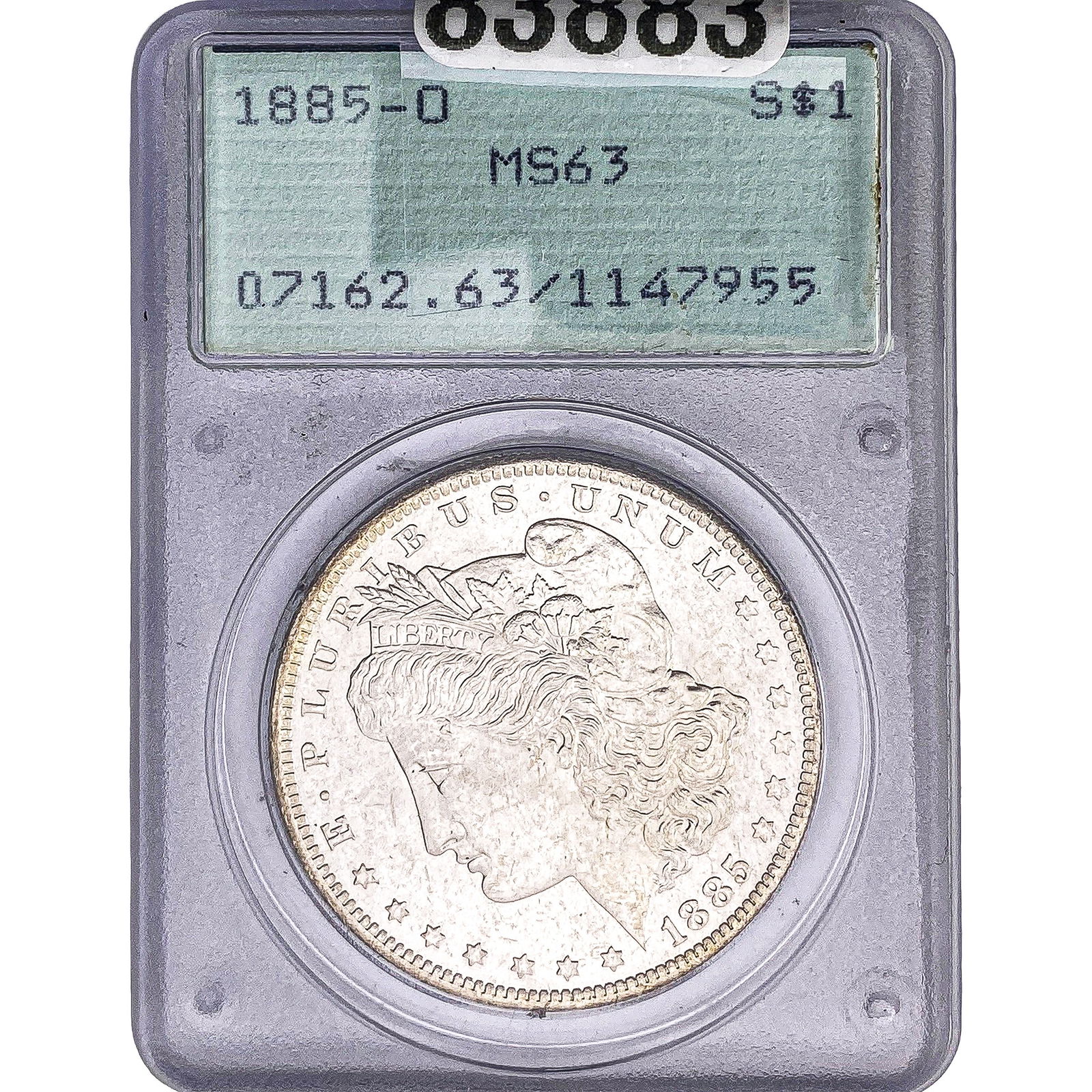 1885-O Morgan Silver Dollar PCGS MS63: 1885-O Morgan Silver Dollar PCGS MS63