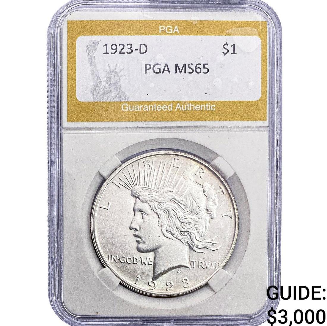 1923-D Silver Peace Dollar PGA MS65 (1 of 2)