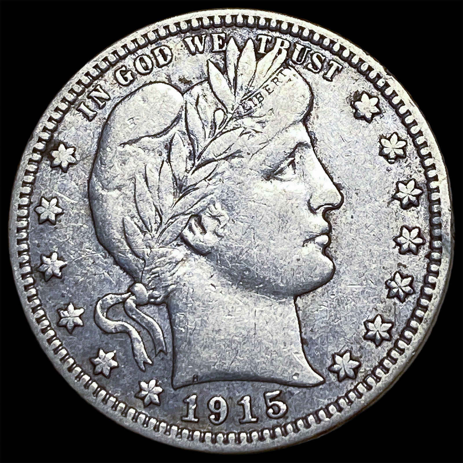 1915-D Barber Silver Quarter ABOUT UNCIRCULATED (1 of 2)