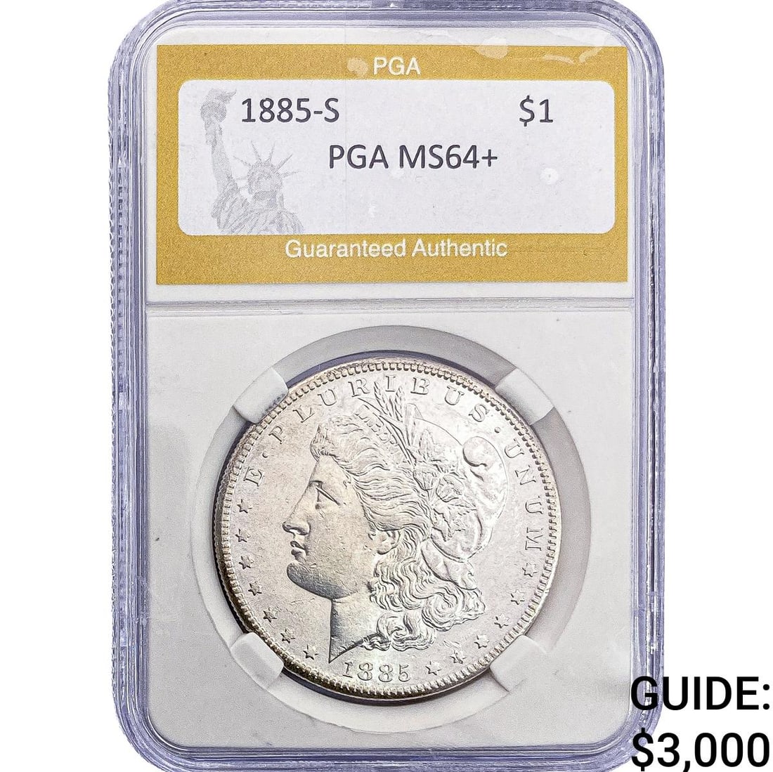 1885-S Morgan Silver Dollar PGA MS64+: 1885-S Morgan Silver Dollar PGA MS64+