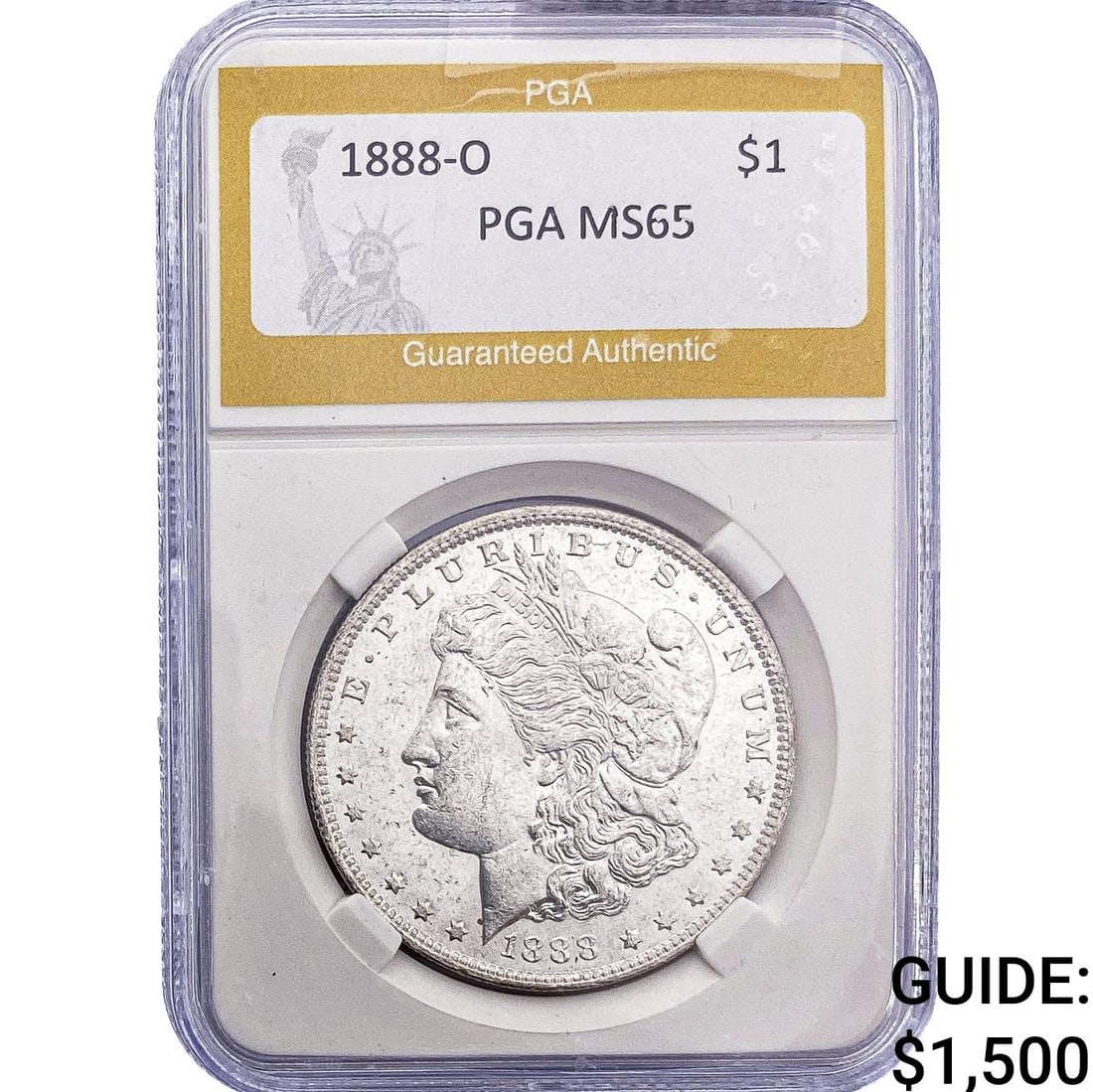 1888-O Morgan Silver Dollar PGA MS65: 1888-O Morgan Silver Dollar PGA MS65