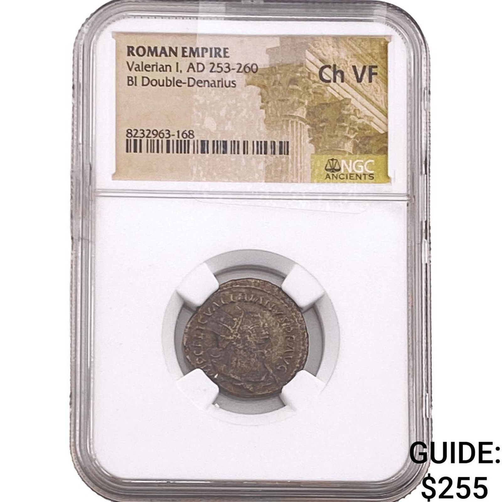 Roman Valerian I 253-260 AD BI Dbl-Denarius ChVF: Roman Valerian I 253-260 AD BI Dbl-Denarius ChVF