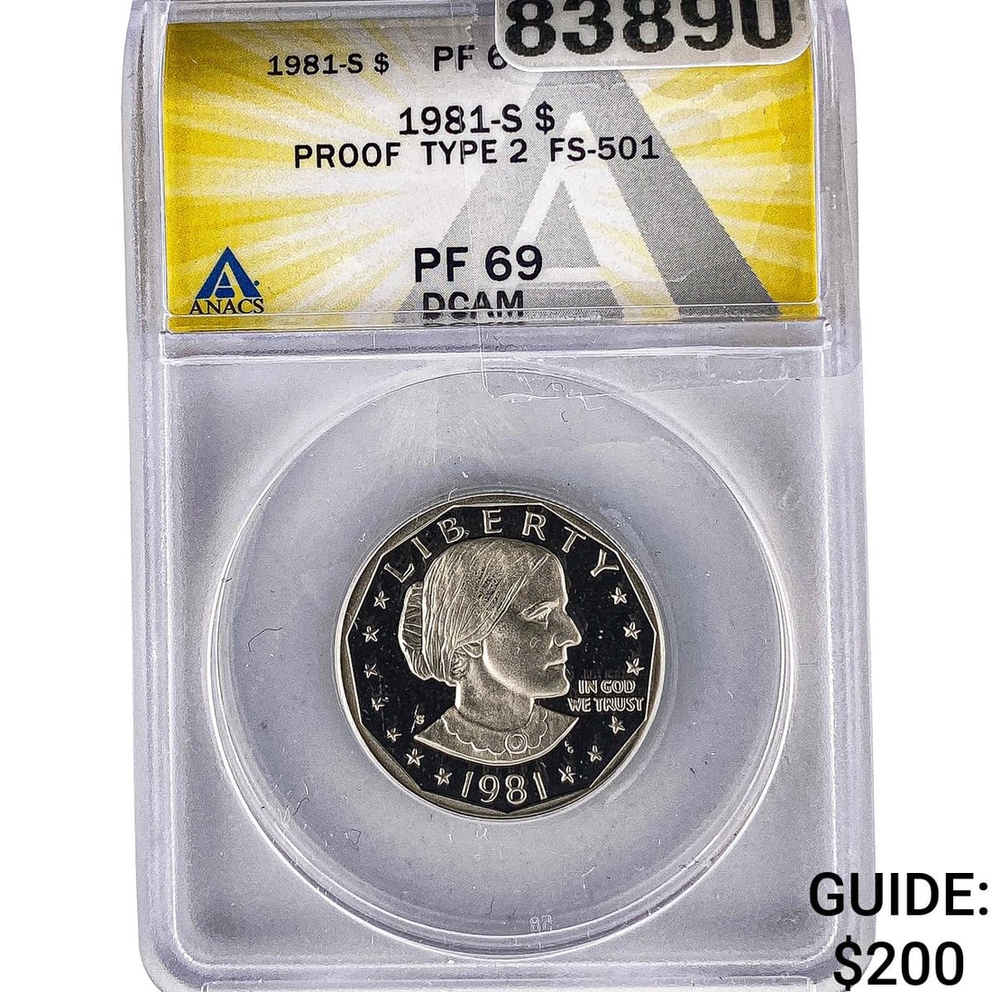 1981-S S. B. Anthony Dollar ANACS PF69 DCAM Ty. 2 (1 of 2)