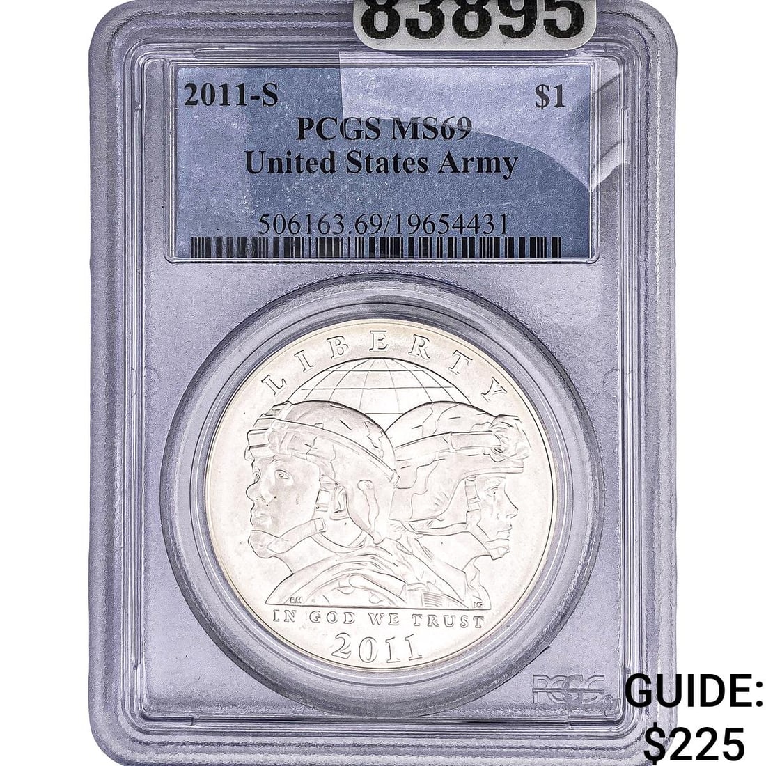 2011-S U.S. Army Comm. Silver Dollar .7734 ASW: 2011-S U.S. Army Comm. Silver Dollar .7734 ASW