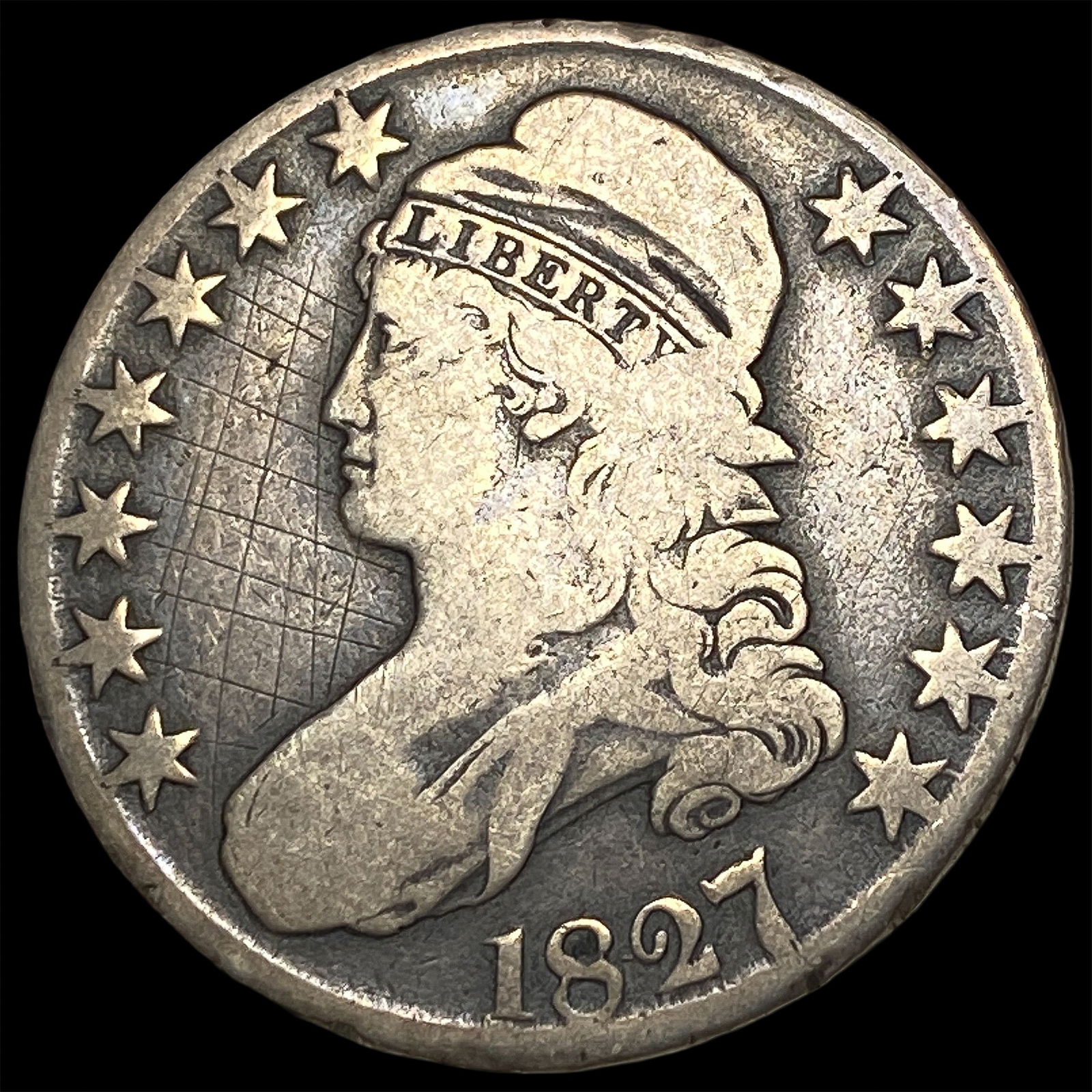 1827 Capped Bust Half Dollar NICELY CIRCULATED: 1827 Capped Bust Half Dollar NICELY CIRCULATED