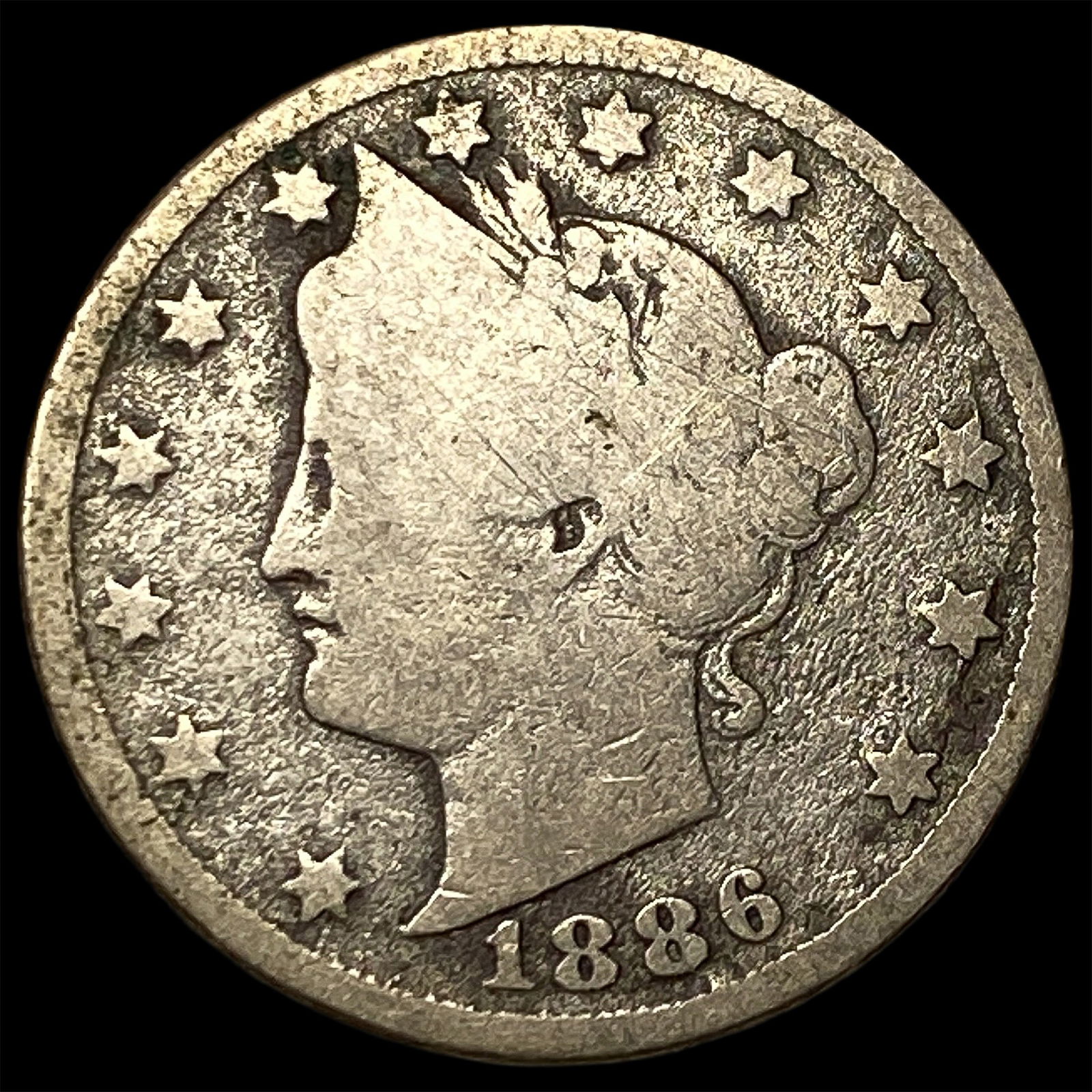 1886 Liberty Head Nickel NICELY CIRCULATED: 1886 Liberty Head Nickel NICELY CIRCULATED