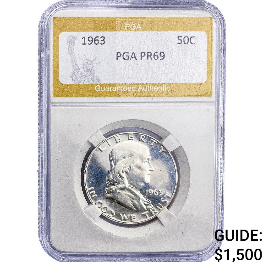 1963 Franklin Half Dollar PGA PR69: 1963 Franklin Half Dollar PGA PR69