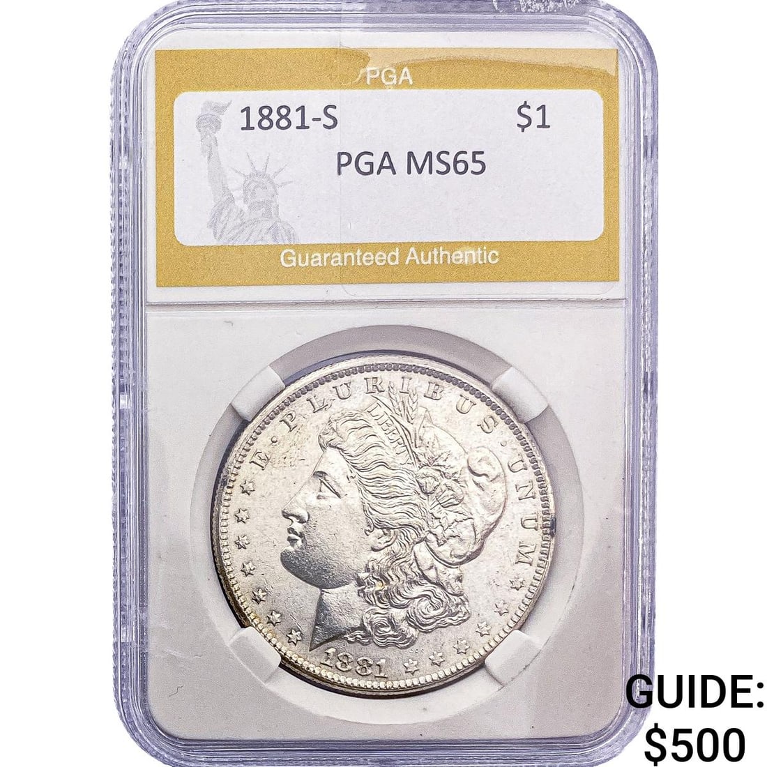 1881-S Morgan Silver Dollar PGA MS65 (1 of 2)