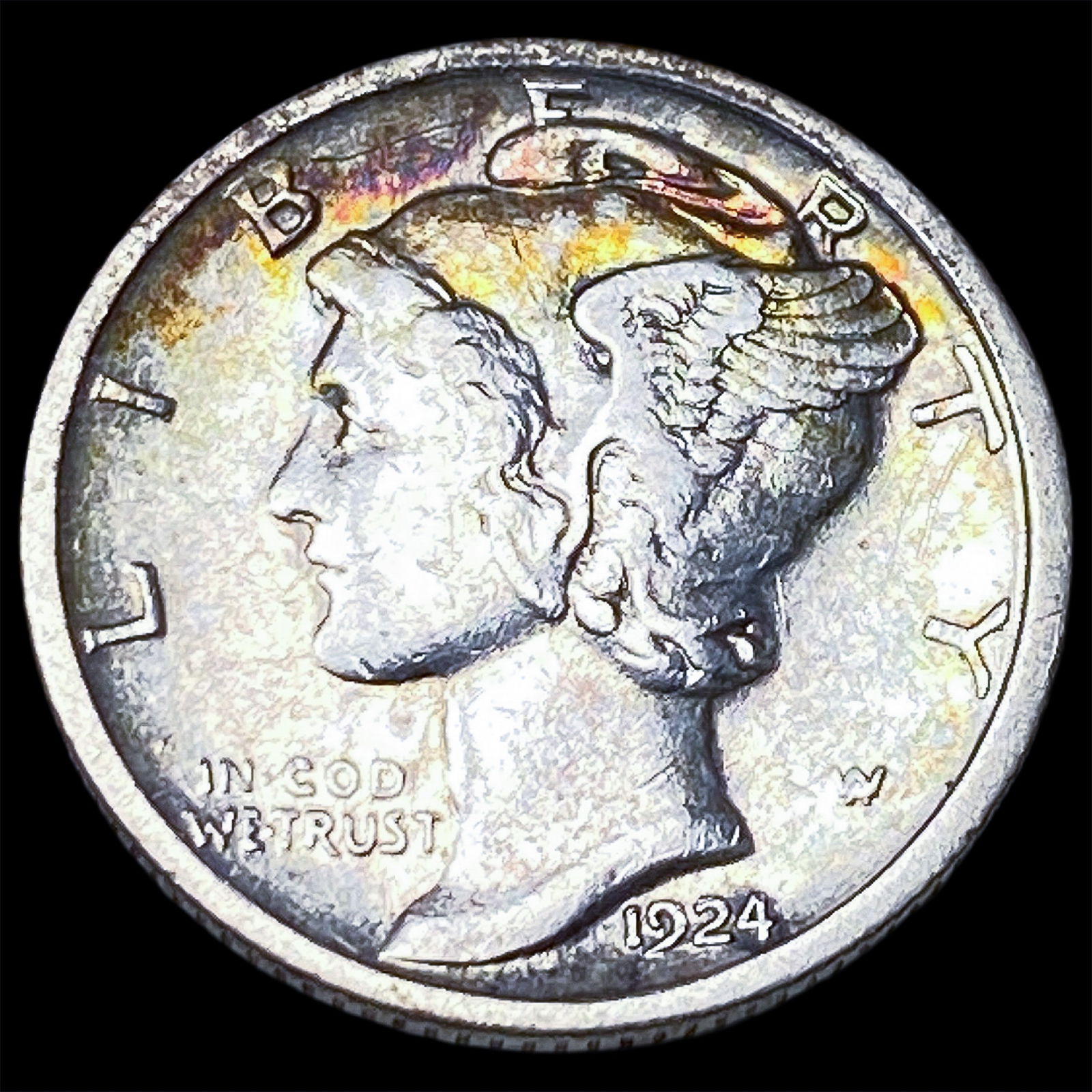 1924-S Silver Mercury Dime CLOSELY UNCIRCULATED (1 of 2)