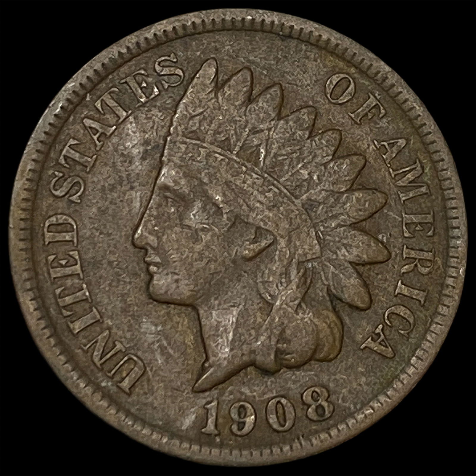 1908-S Indian Head Cent LIGHTLY CIRCULATED (1 of 2)