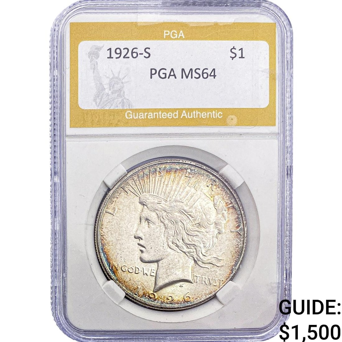 1926-S Silver Peace Dollar PGA MS64: 1926-S Silver Peace Dollar PGA MS64