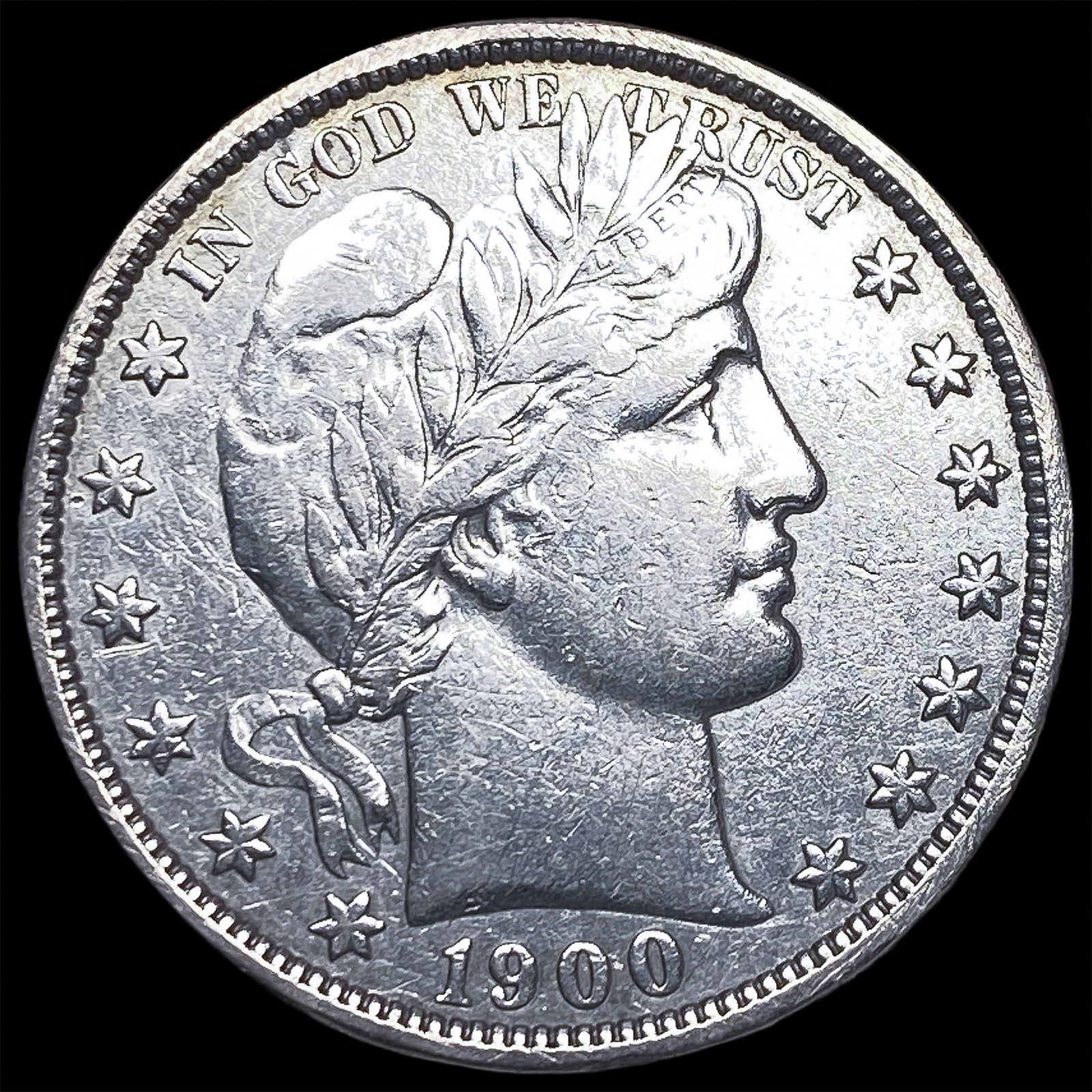 1900-O Silver Barber Half Dollar NEARLY UNCIRCULATED: 1900-O Silver Barber Half Dollar NEARLY UNCIRCULATED