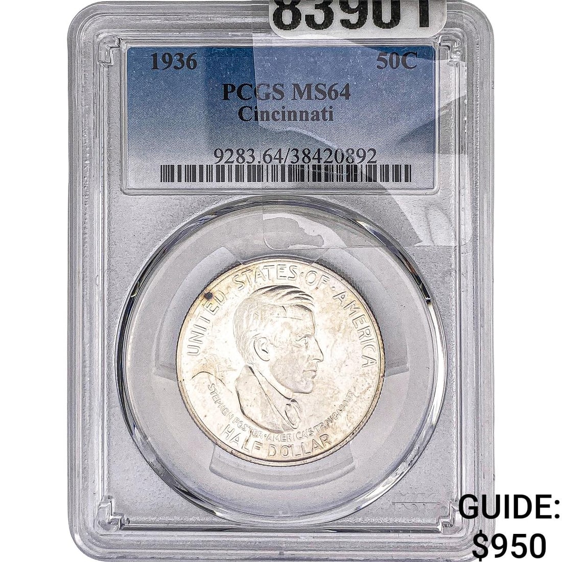 1936 Cincinatti Half Dollar PCGS MS64: 1936 Cincinatti Half Dollar PCGS MS64