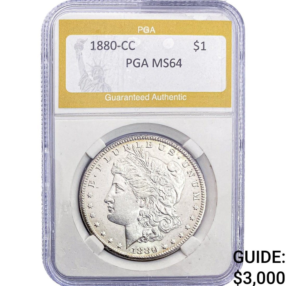 1880-CC Morgan Silver Dollar PGA MS64: 1880-CC Morgan Silver Dollar PGA MS64