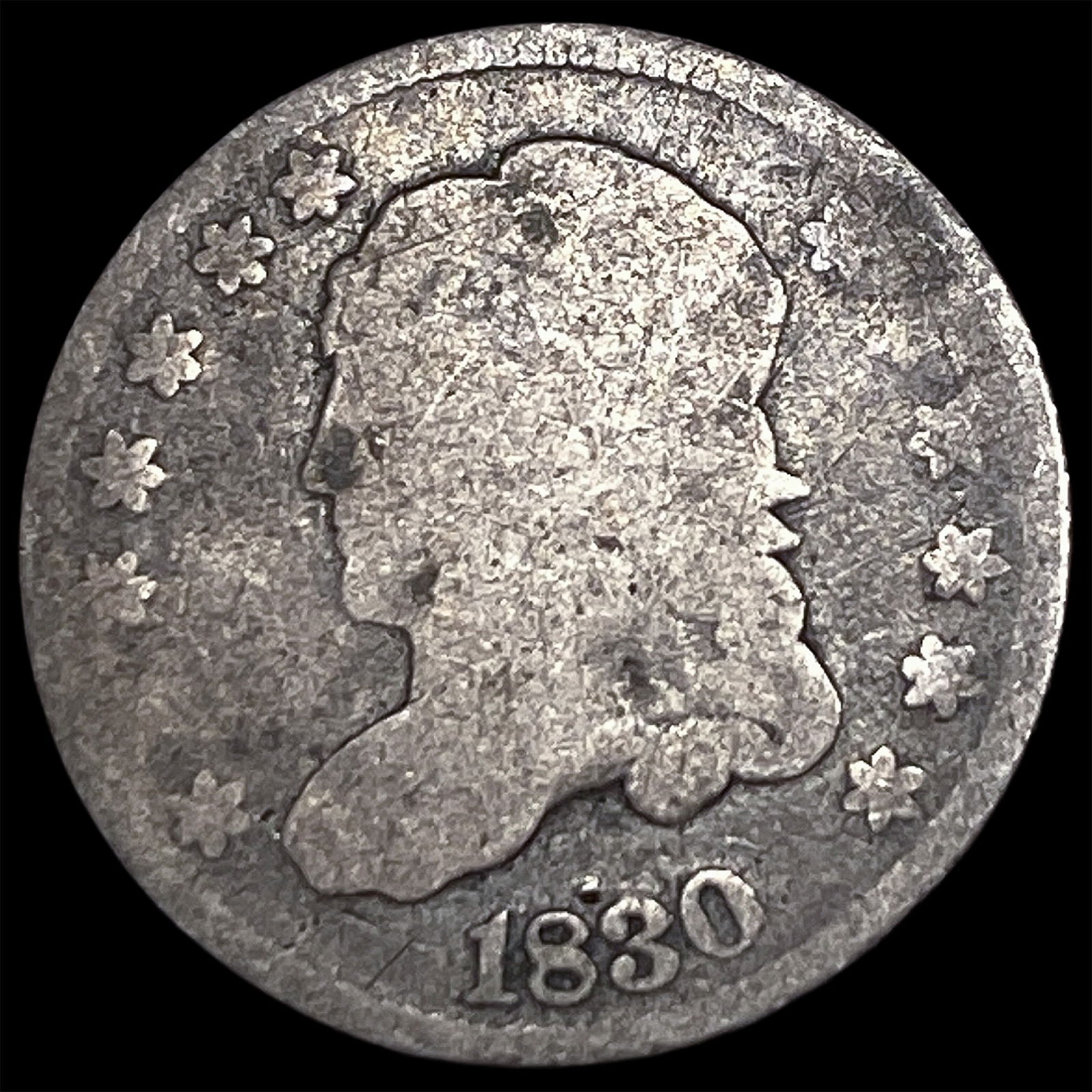 1830 Capped Bust Silver Half Dime NICELY CIRCULATED (1 of 2)