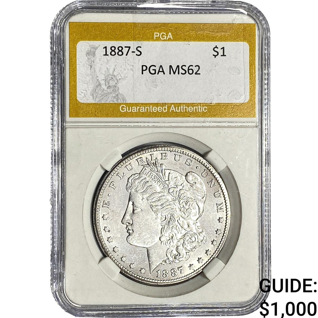 1887-S Morgan Silver Dollar PGA MS62 (1 of 2)