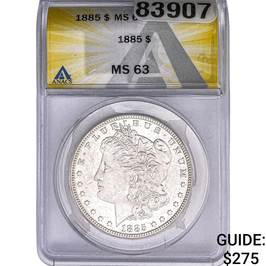 1885 Morgan Silver Dollar ANACS MS63: 1885 Morgan Silver Dollar ANACS MS63
