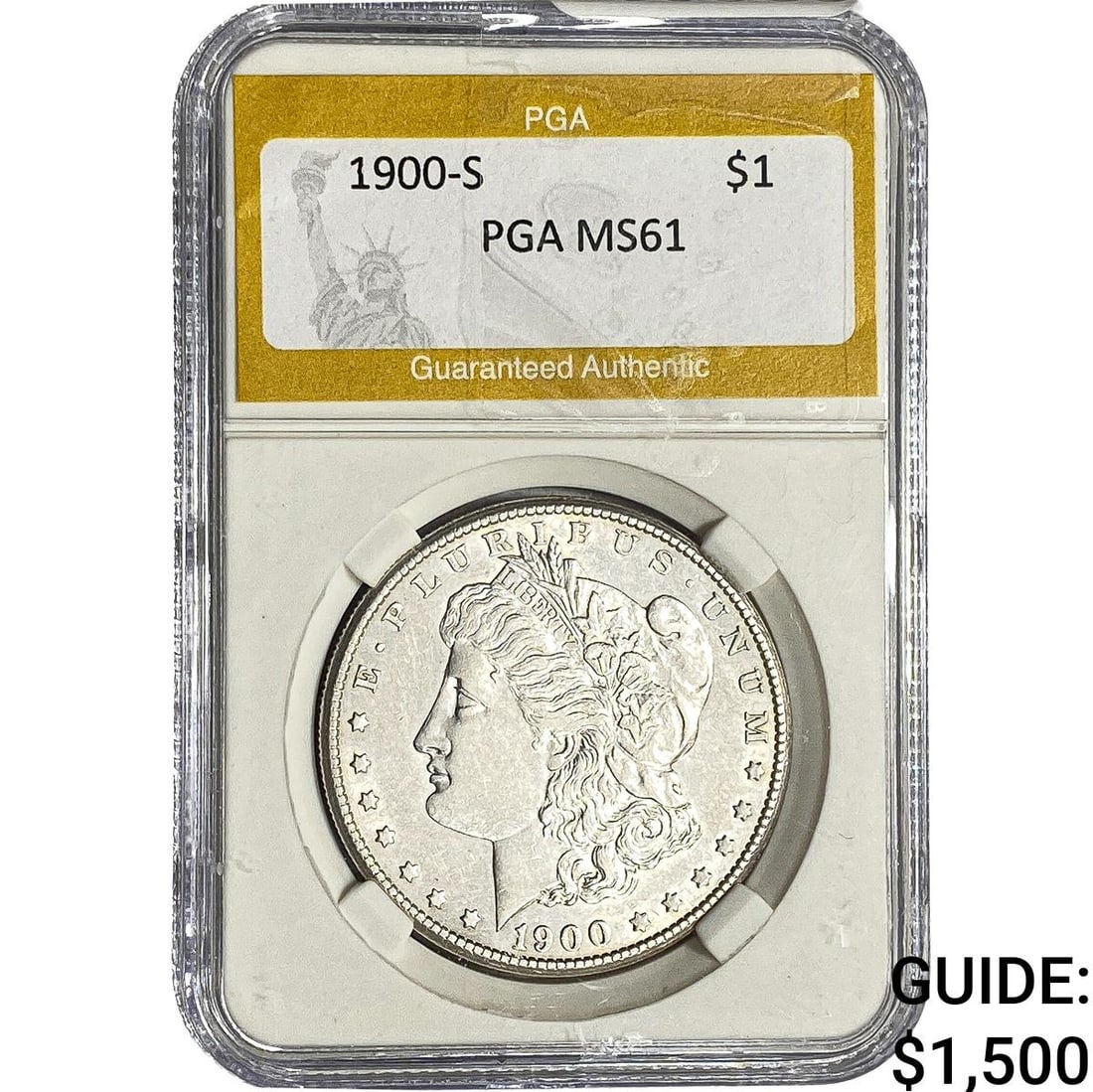 1900-S Morgan Silver Dollar PGA MS61: 1900-S Morgan Silver Dollar PGA MS61