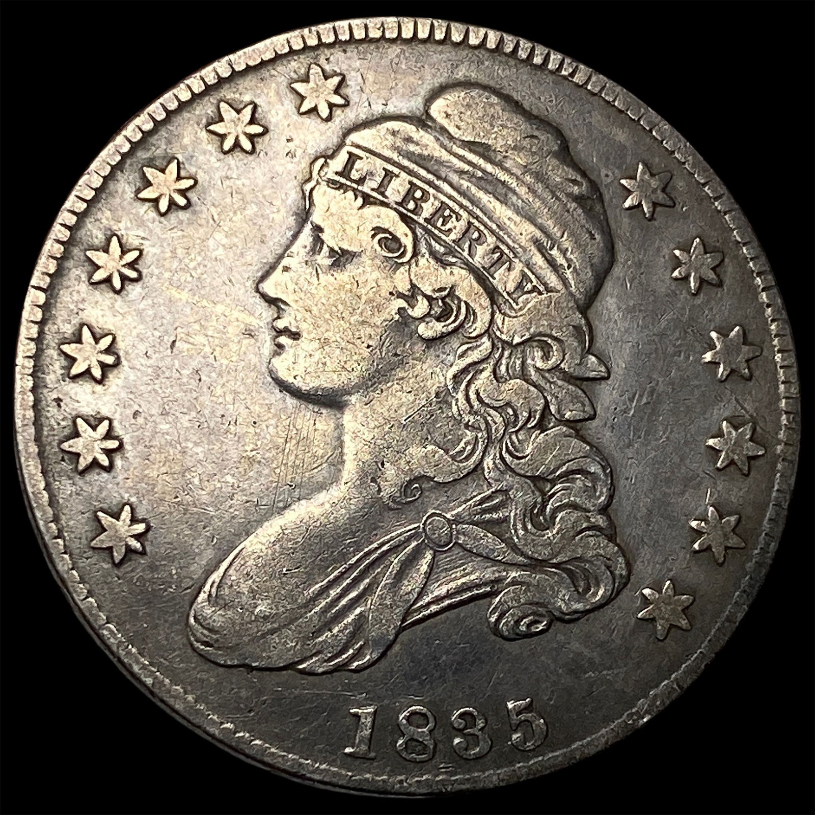 1835 Silver Capped Bust Half Dollar NEARLY UNCIRCULATED: 1835 Silver Capped Bust Half Dollar NEARLY UNCIRCULATED