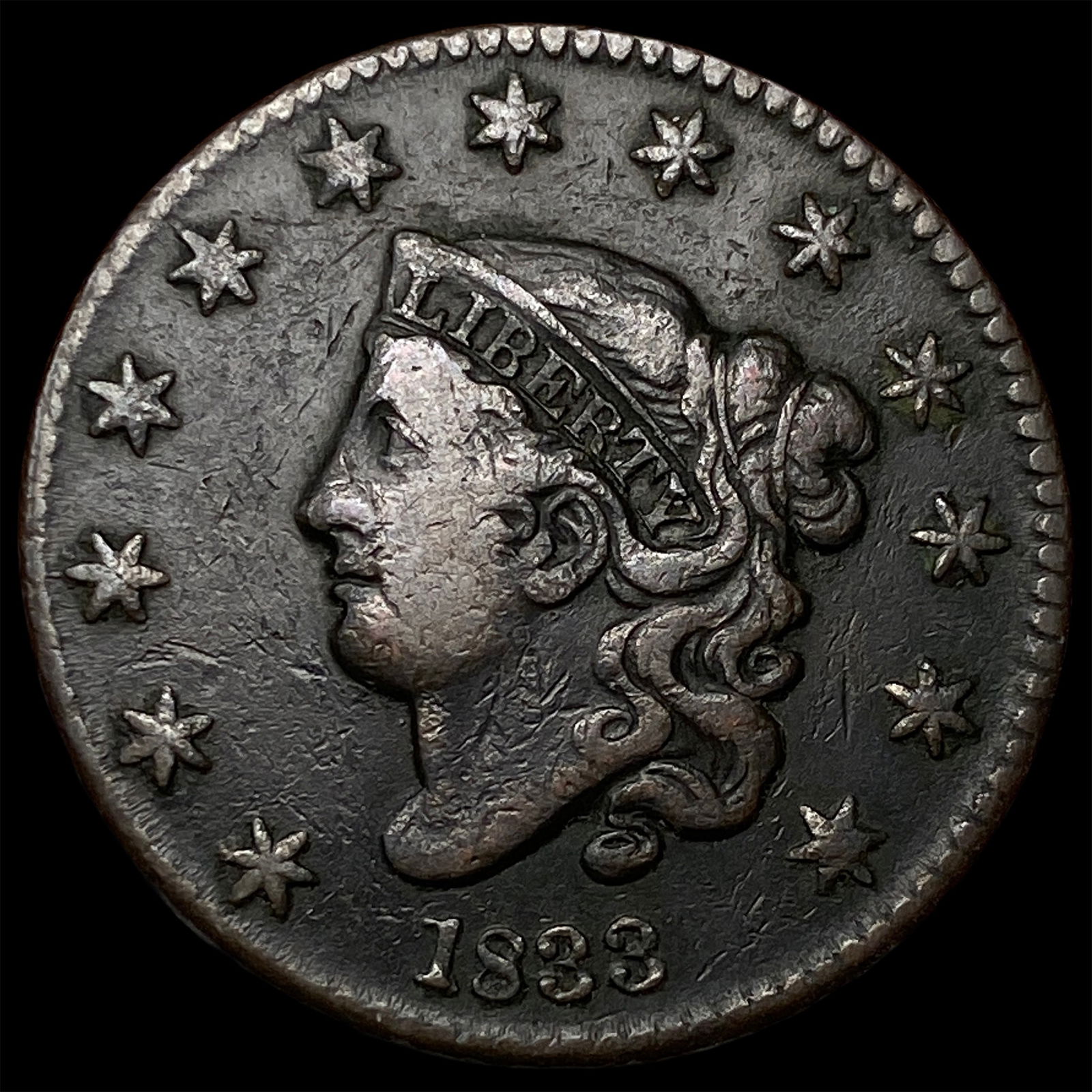 1833 Coronet Head Large Cent HIGH GRADE (1 of 2)