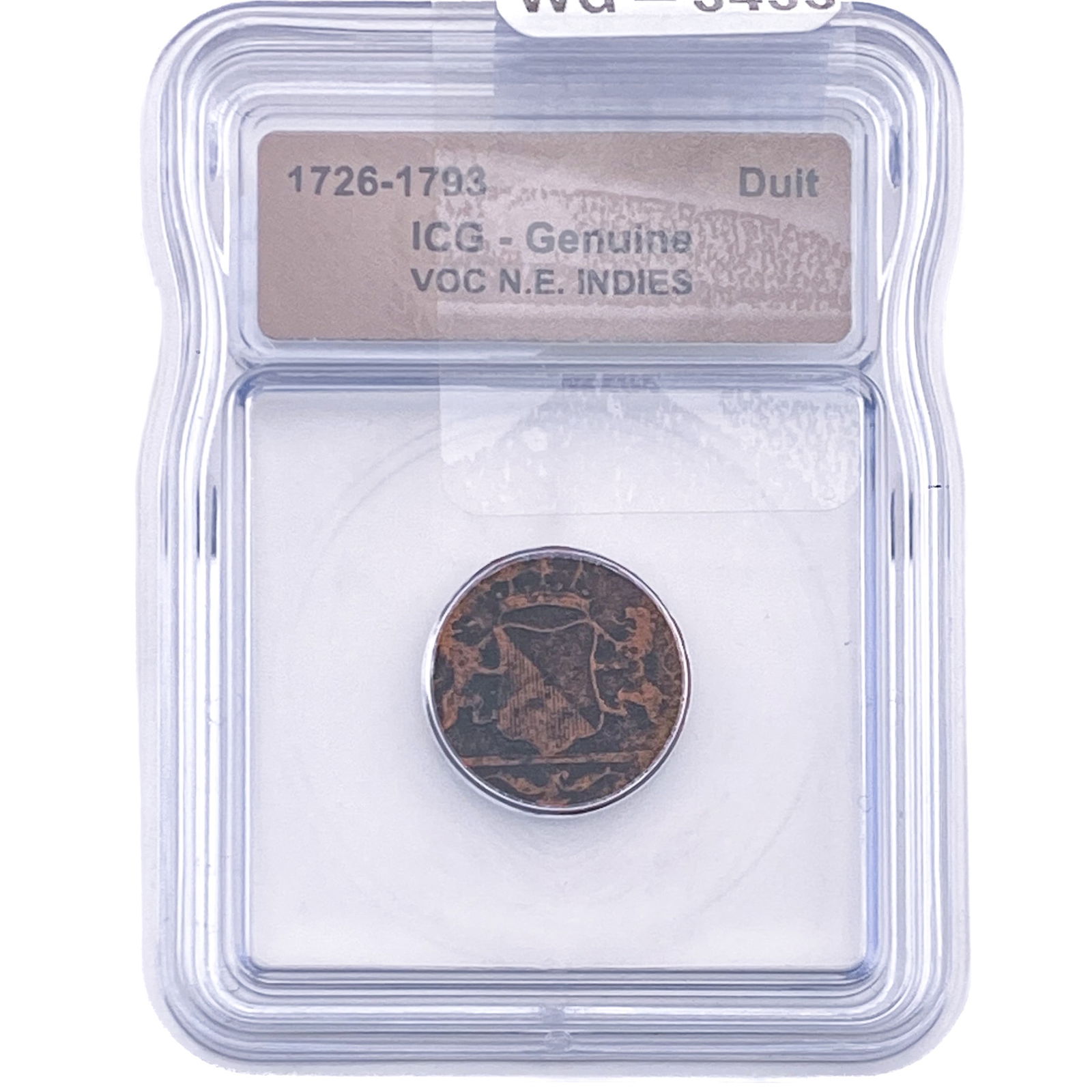 VOC N.E. Indies Duit ICG Genuine: VOC N.E. Indies Duit ICG Genuine