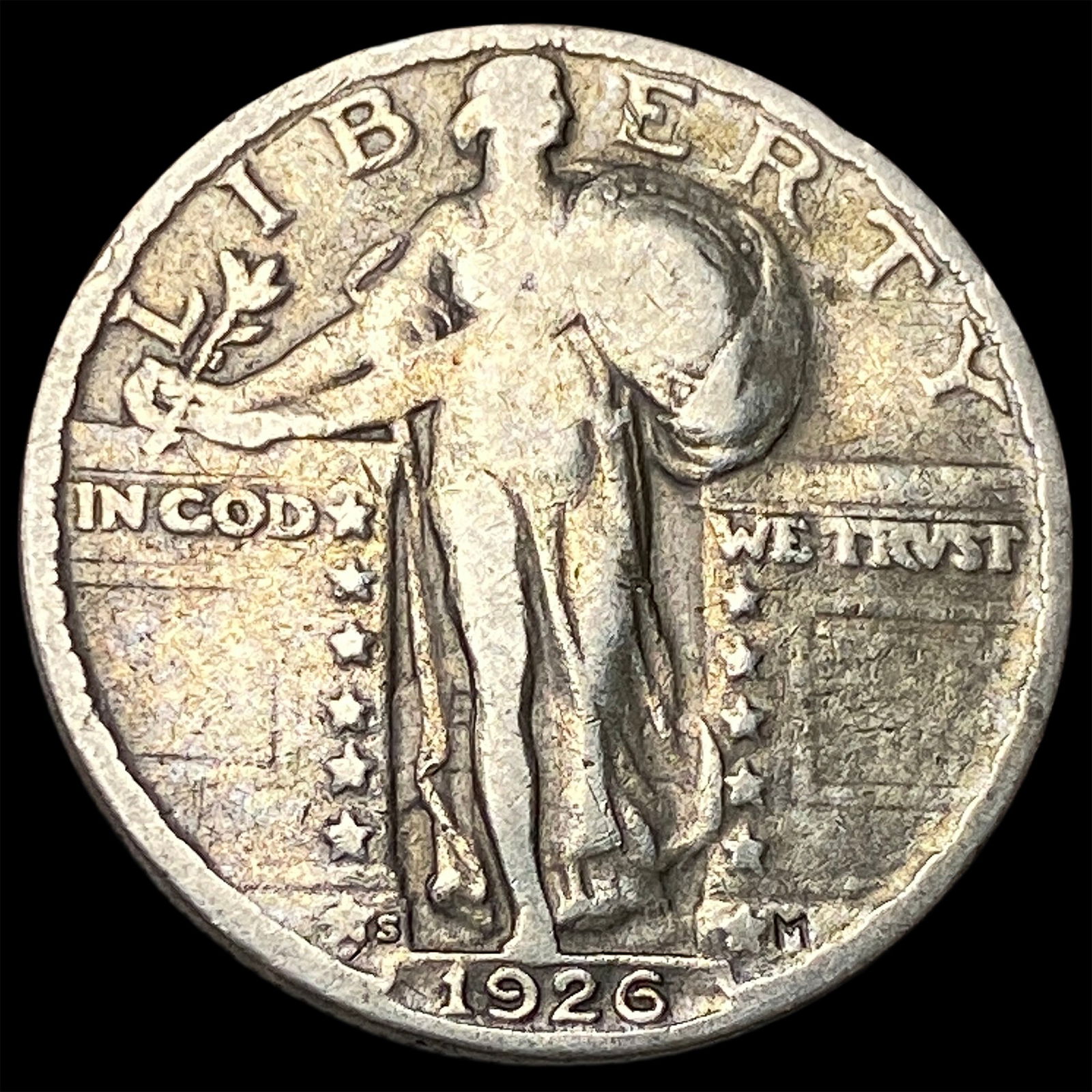 1926-S Silver Standing Liberty Quarter LIGHTLY CIRCULATED: 1926-S Silver Standing Liberty Quarter LIGHTLY CIRCULATED
