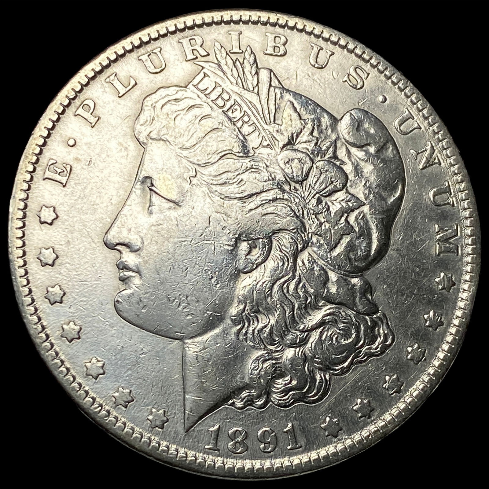 1891 Morgan Silver Dollar NEARLY UNCIRCULATED: 1891 Morgan Silver Dollar NEARLY UNCIRCULATED