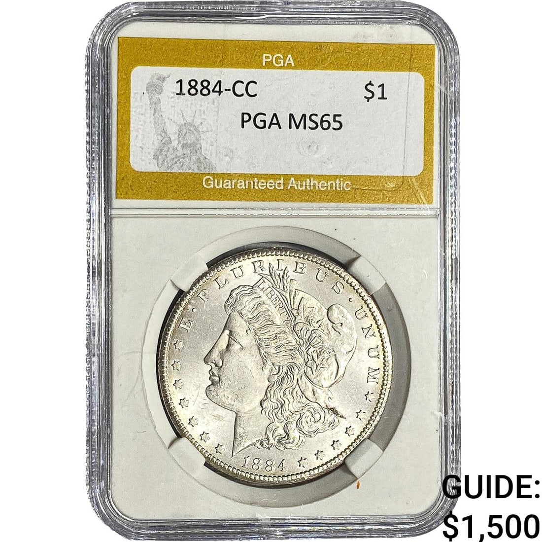 1884-CC Morgan Silver Dollar PGA MS65: 1884-CC Morgan Silver Dollar PGA MS65