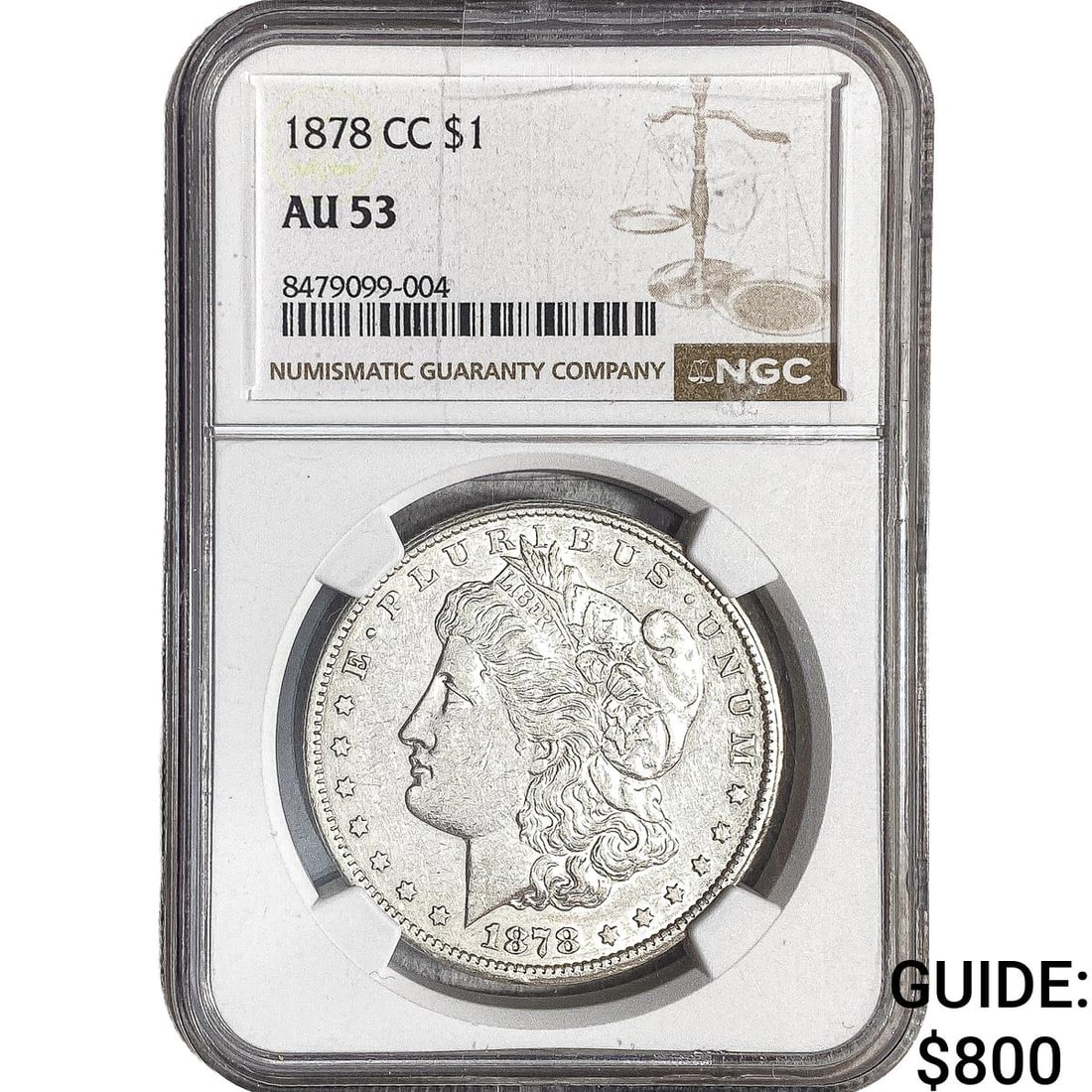 1878-CC Morgan Silver Dollar NGC AU53: 1878-CC Morgan Silver Dollar NGC AU53