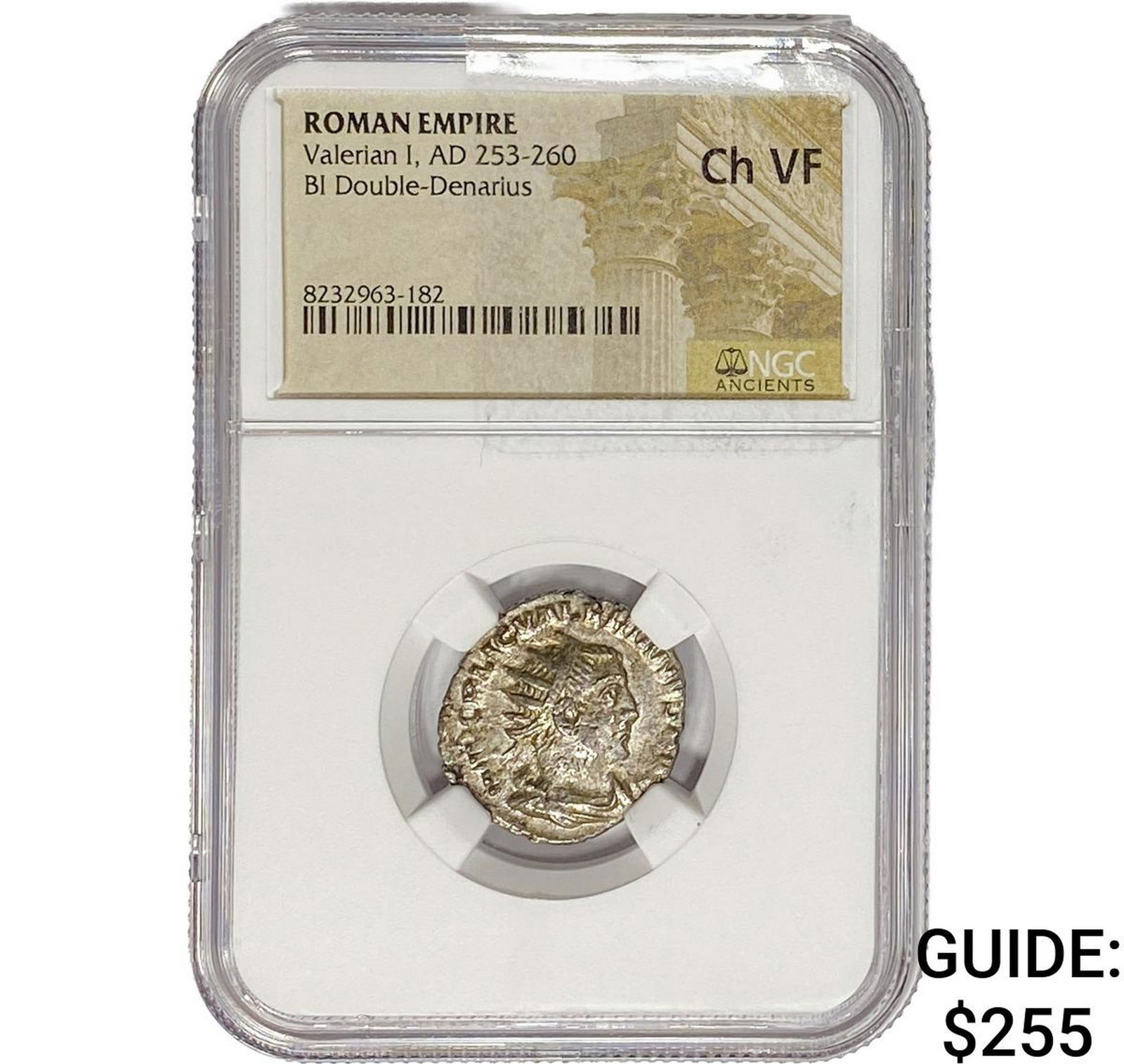 Roman Valerian I, AD 253-260 BI Double-Denarius ChVF: Roman Valerian I, AD 253-260 BI Double-Denarius ChVF