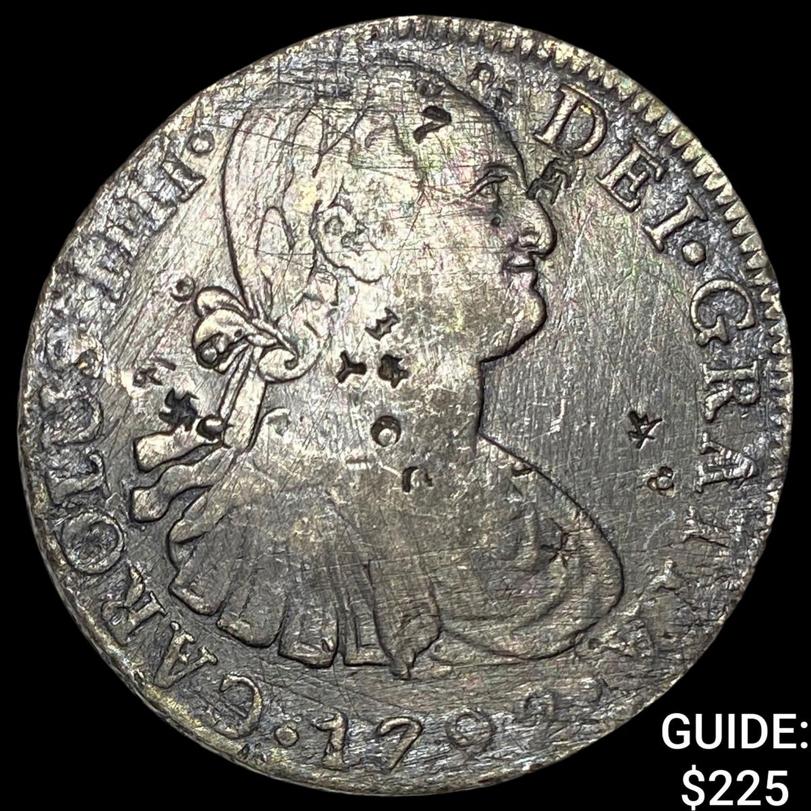 Colonial Spain Silver 8 Reales Chopmarks NEARLY UNCIRCULATED: Colonial Spain Silver 8 Reales Chopmarks NEARLY UNCIRCULATED