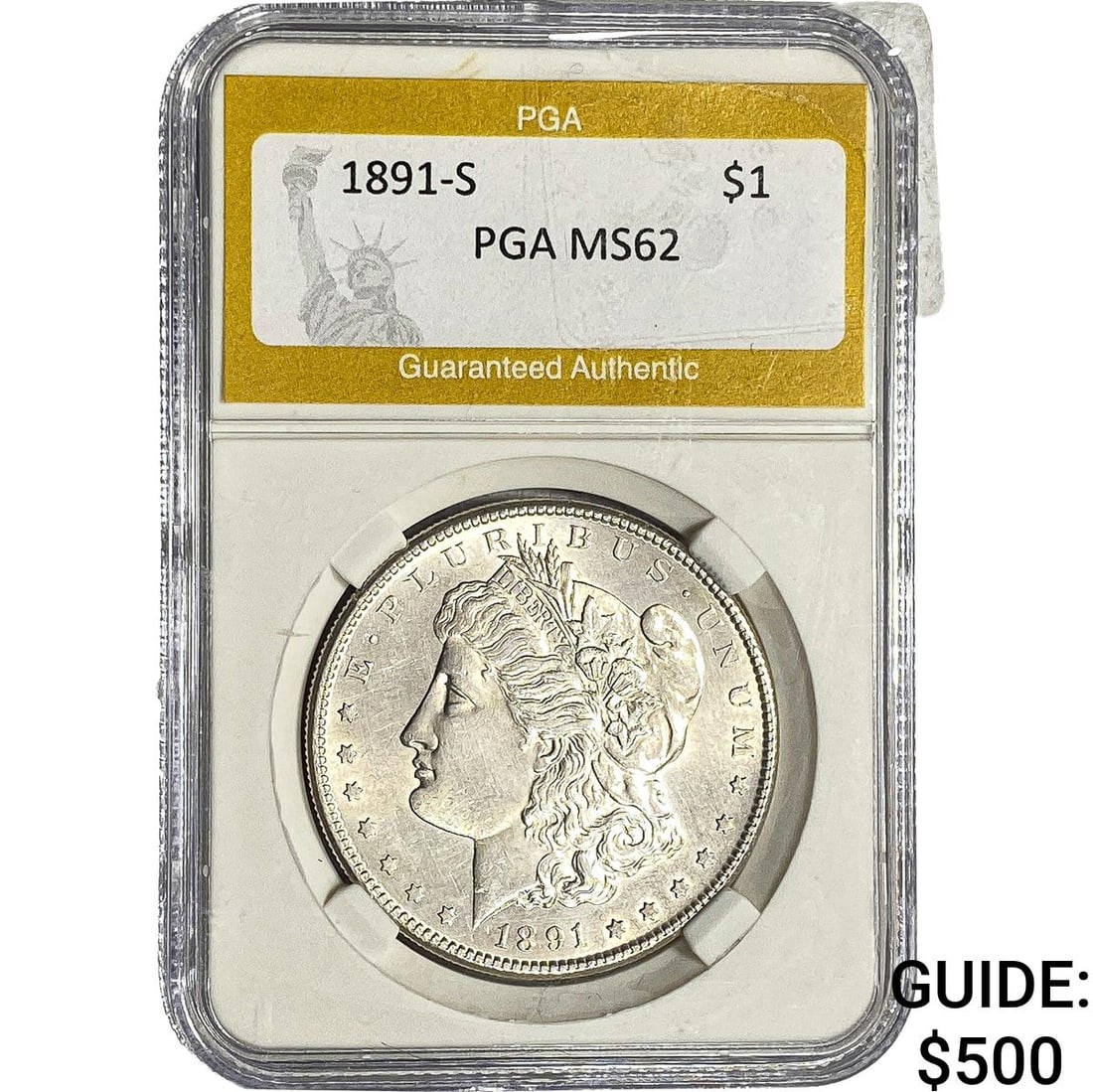 1891-S Morgan Silver Dollar PGA MS62 (1 of 2)