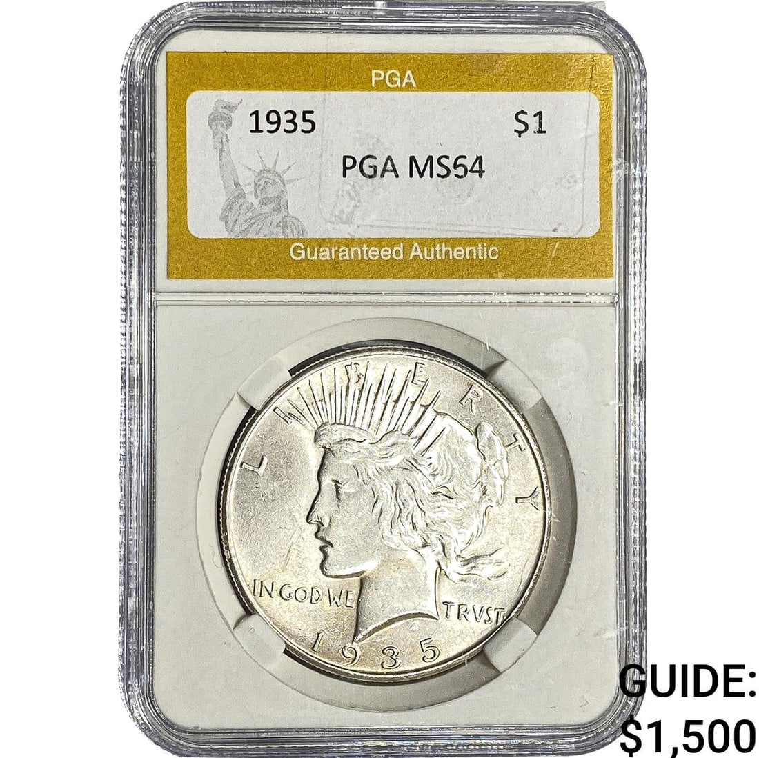 1935 Silver Peace Dollar PGA MS64: 1935 Silver Peace Dollar PGA MS64