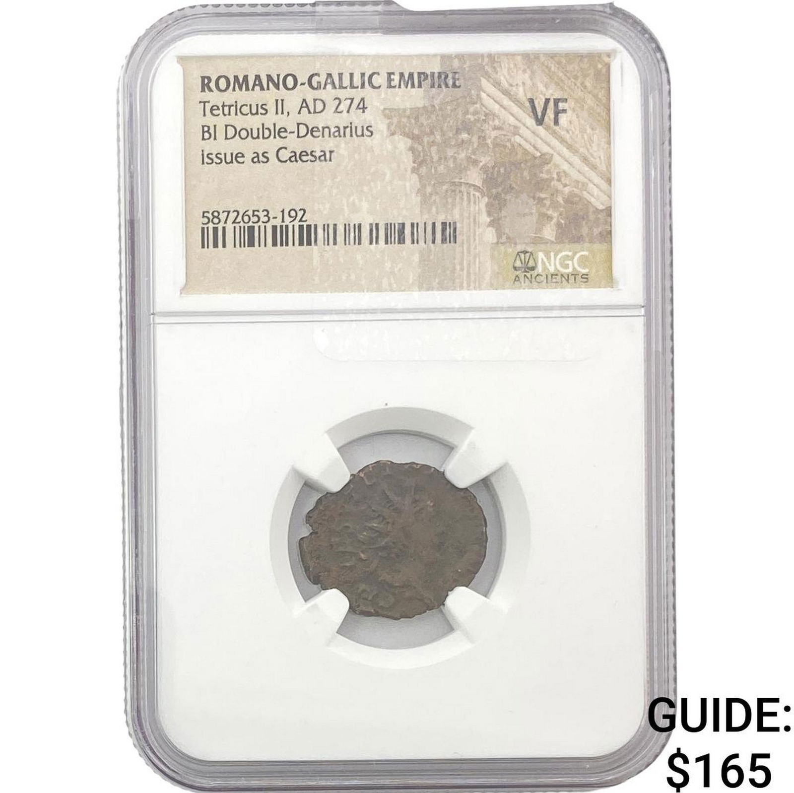 Romano-Gallic Tetricus II, AD 274 BI Dbl-Denarius NGC VF: Romano-Gallic Tetricus II, AD 274 BI Dbl-Denarius NGC VF