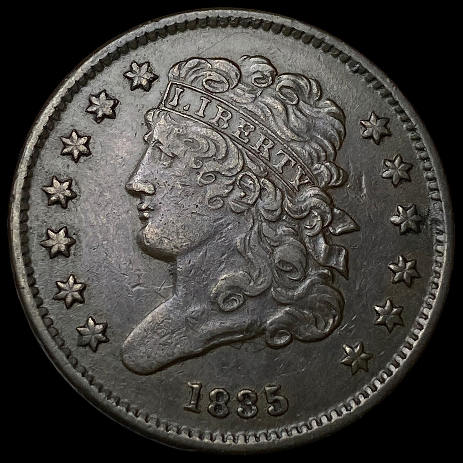 1835 Classic Half Cent CLOSELY UNCIRCULATED (1 of 2)