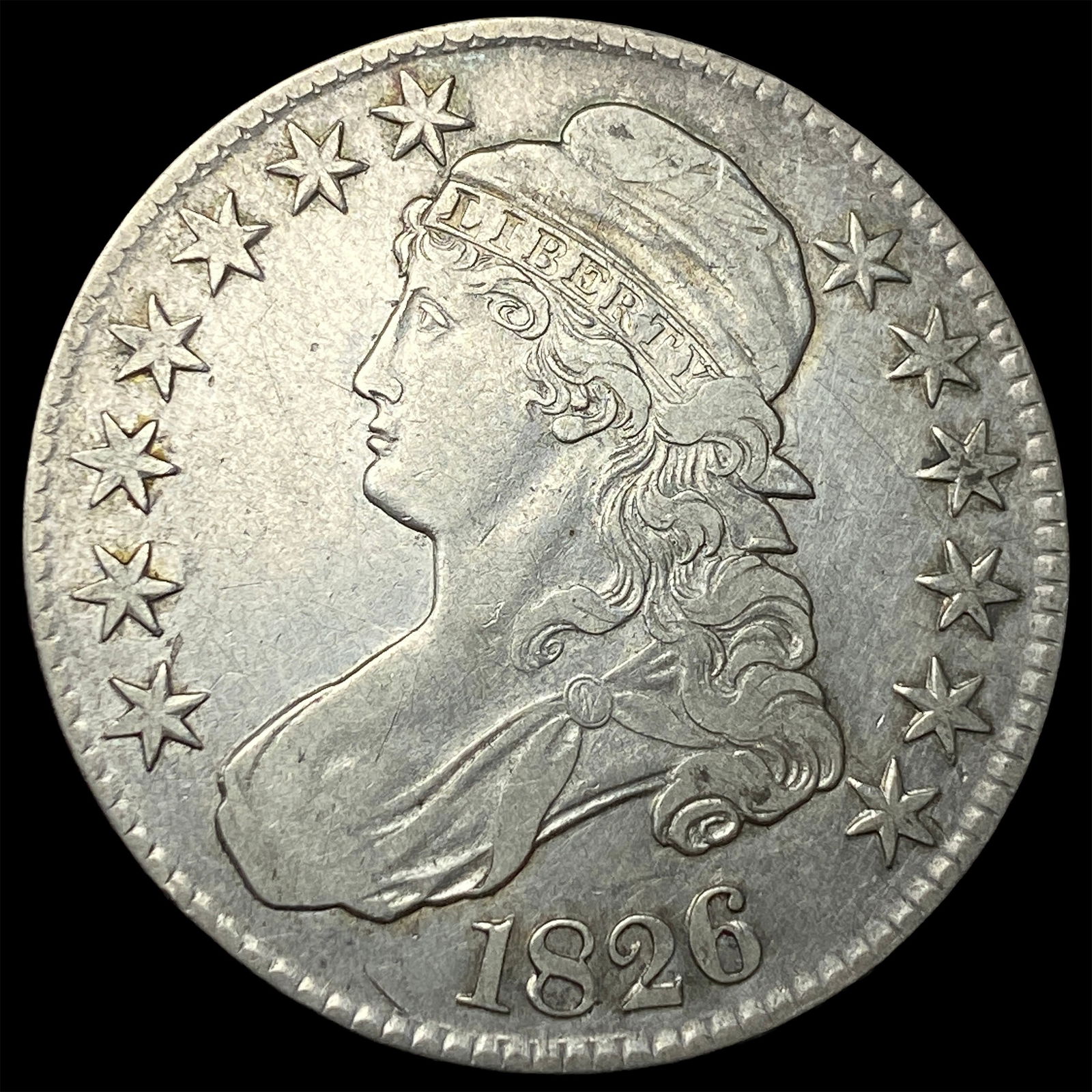 1826 Silver Capped Bust Half Dollar NEARLY UNCIRCULATED: 1826 Silver Capped Bust Half Dollar NEARLY UNCIRCULATED