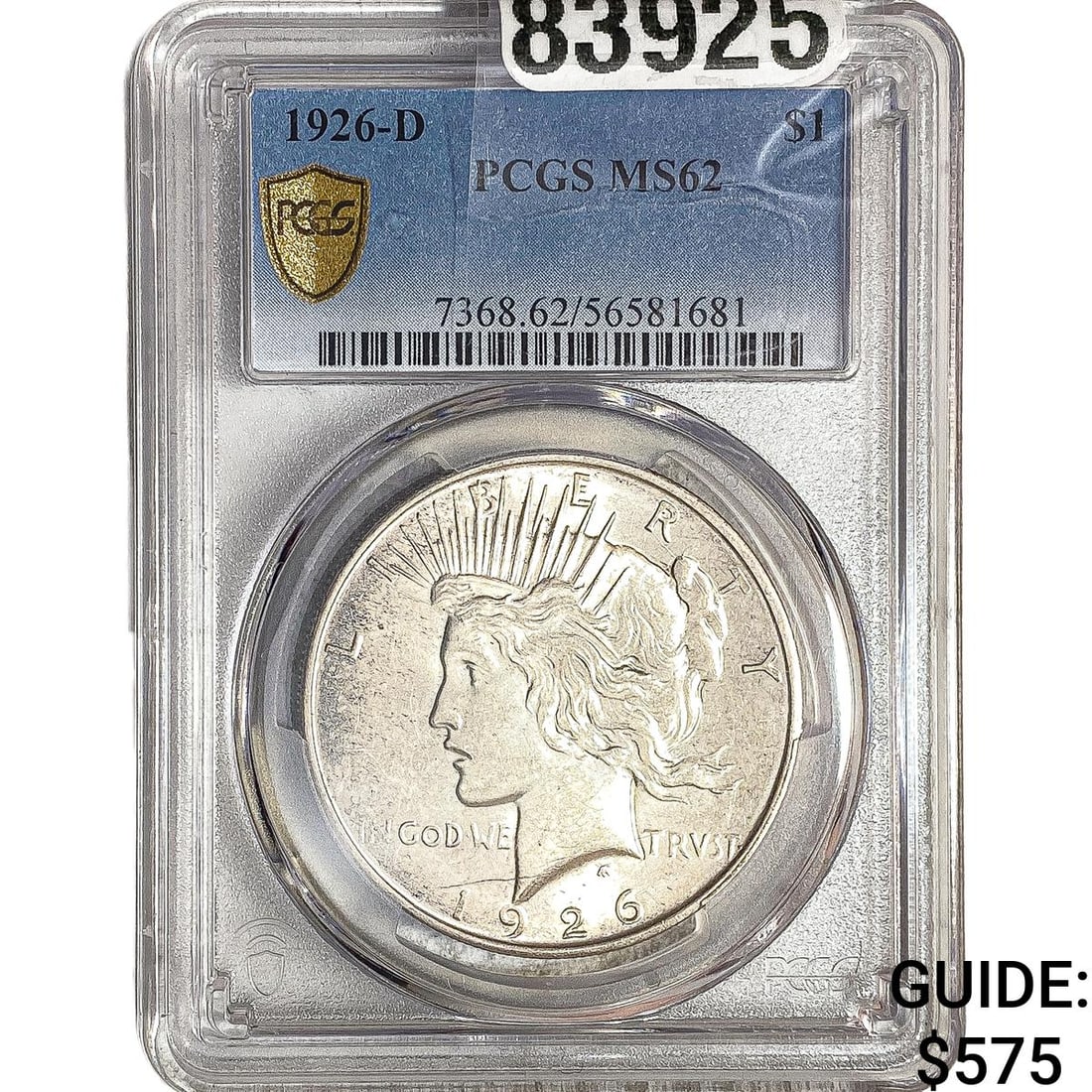 1926-D Silver Peace Dollar PCGS MS62 (1 of 2)