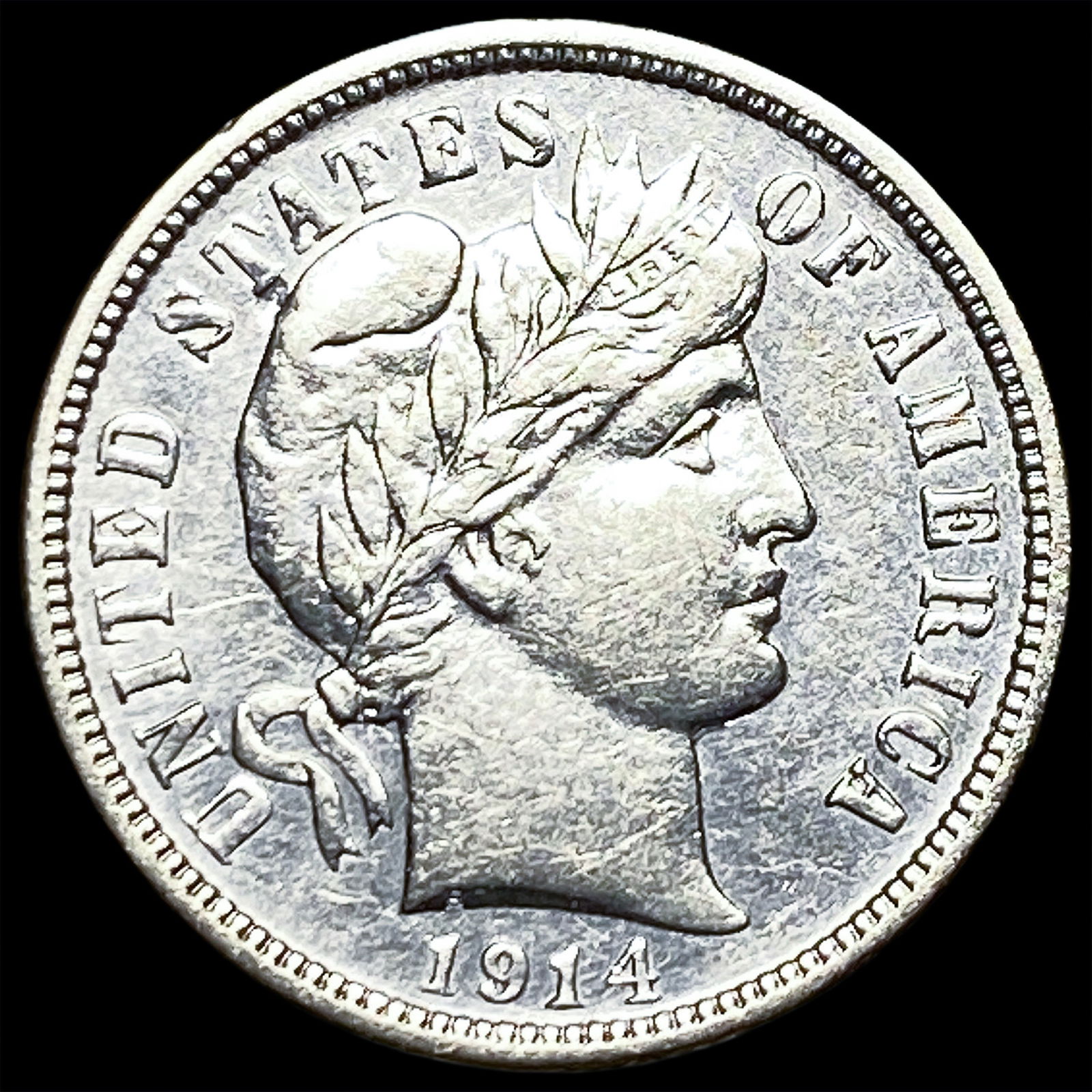 1914-D Silver Barber Dime CLOSELY UNCIRCULATED (1 of 2)
