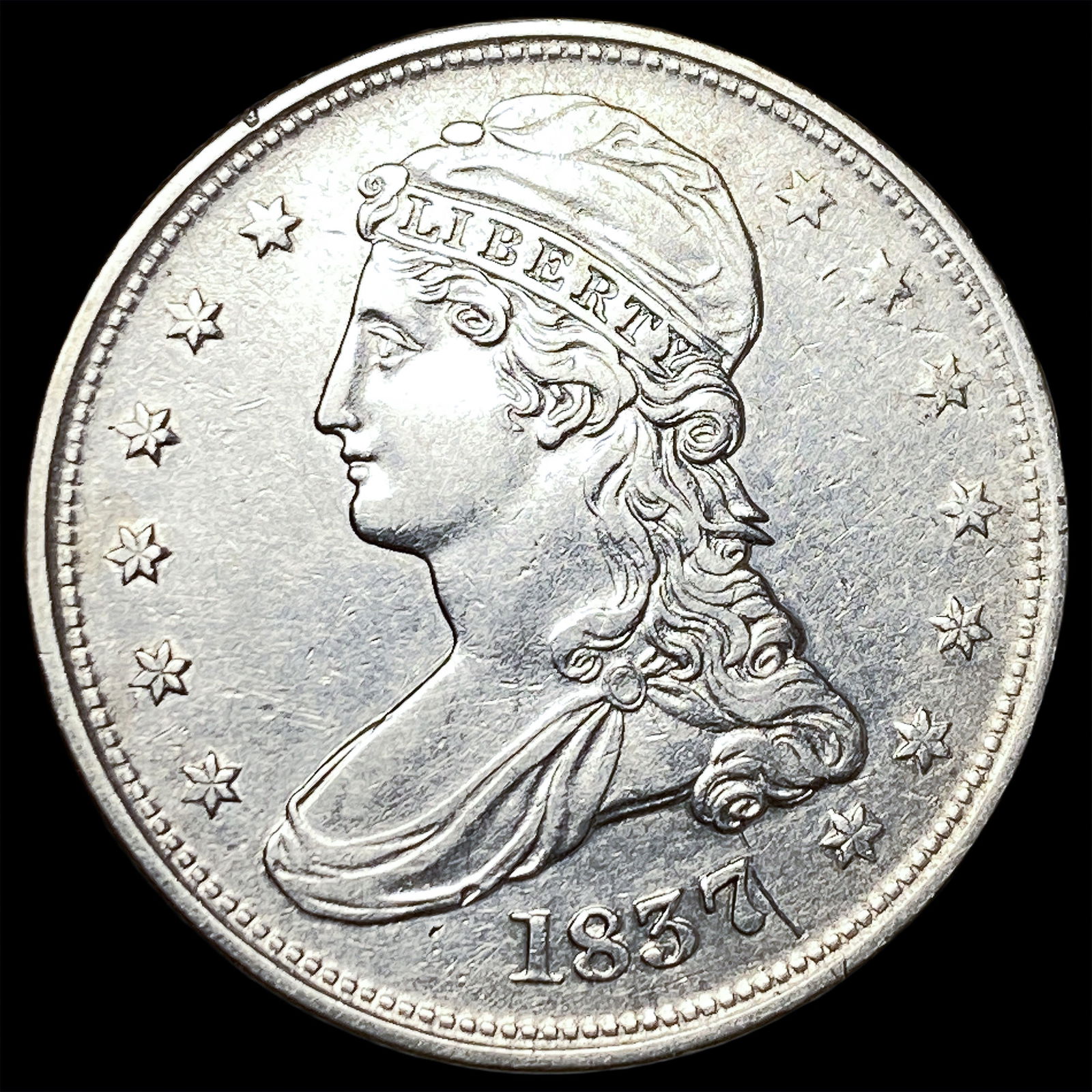 1837 Capped Bust Half Dollar NEARLY UNCIRCULATED (1 of 2)
