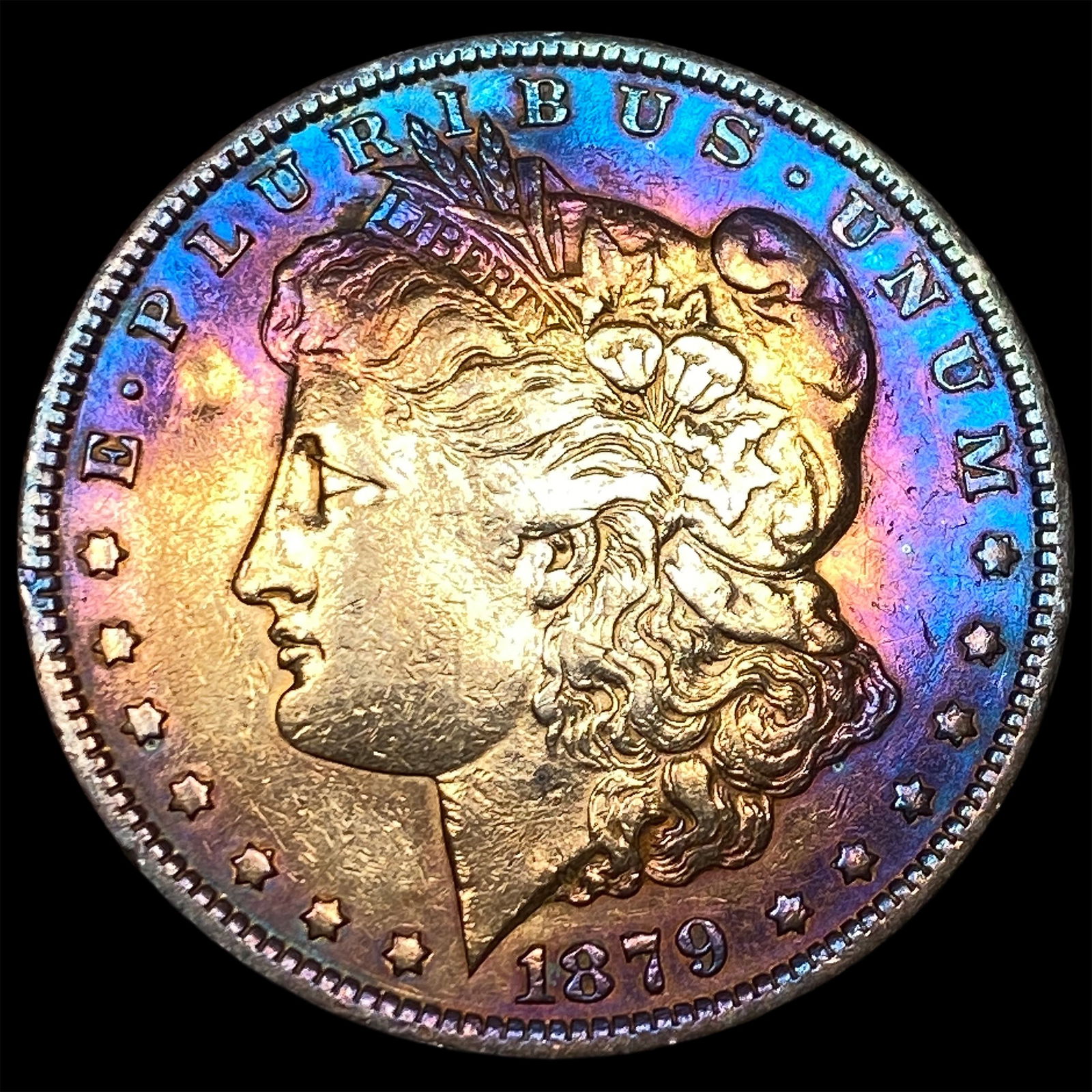 1879-O Toned Morgan Silver Dollar NEARLY UNCIRCULATED (1 of 2)