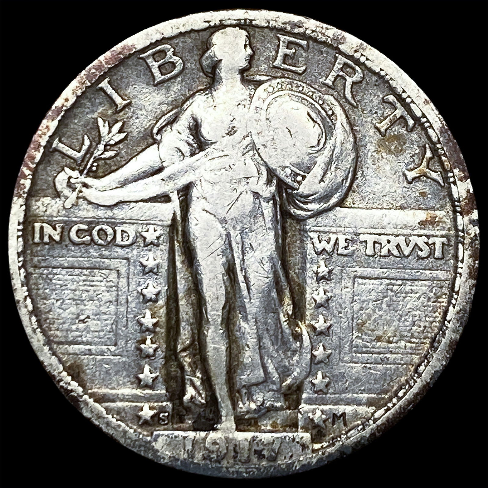 1917-S Type 2 Standing Liberty Quarter LIGHTLY CIRCULATED (1 of 2)
