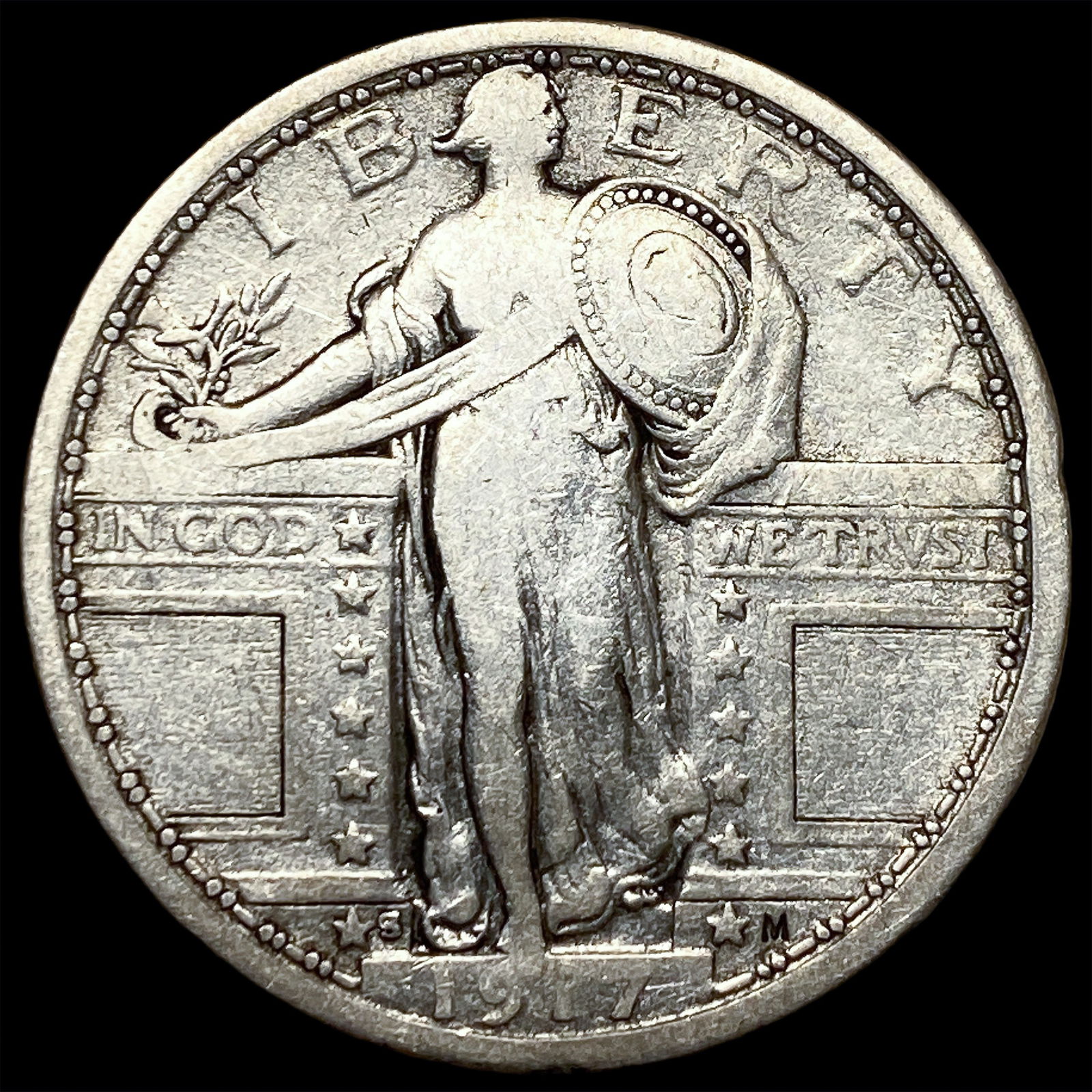 1917-S Type 1 Standing Liberty Quarter LIGHTLY CIRCULATED (1 of 2)