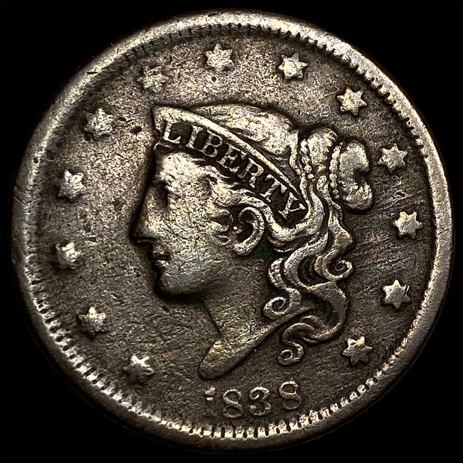 1838 Coronet Head Large Cent HIGH GRADE (1 of 2)