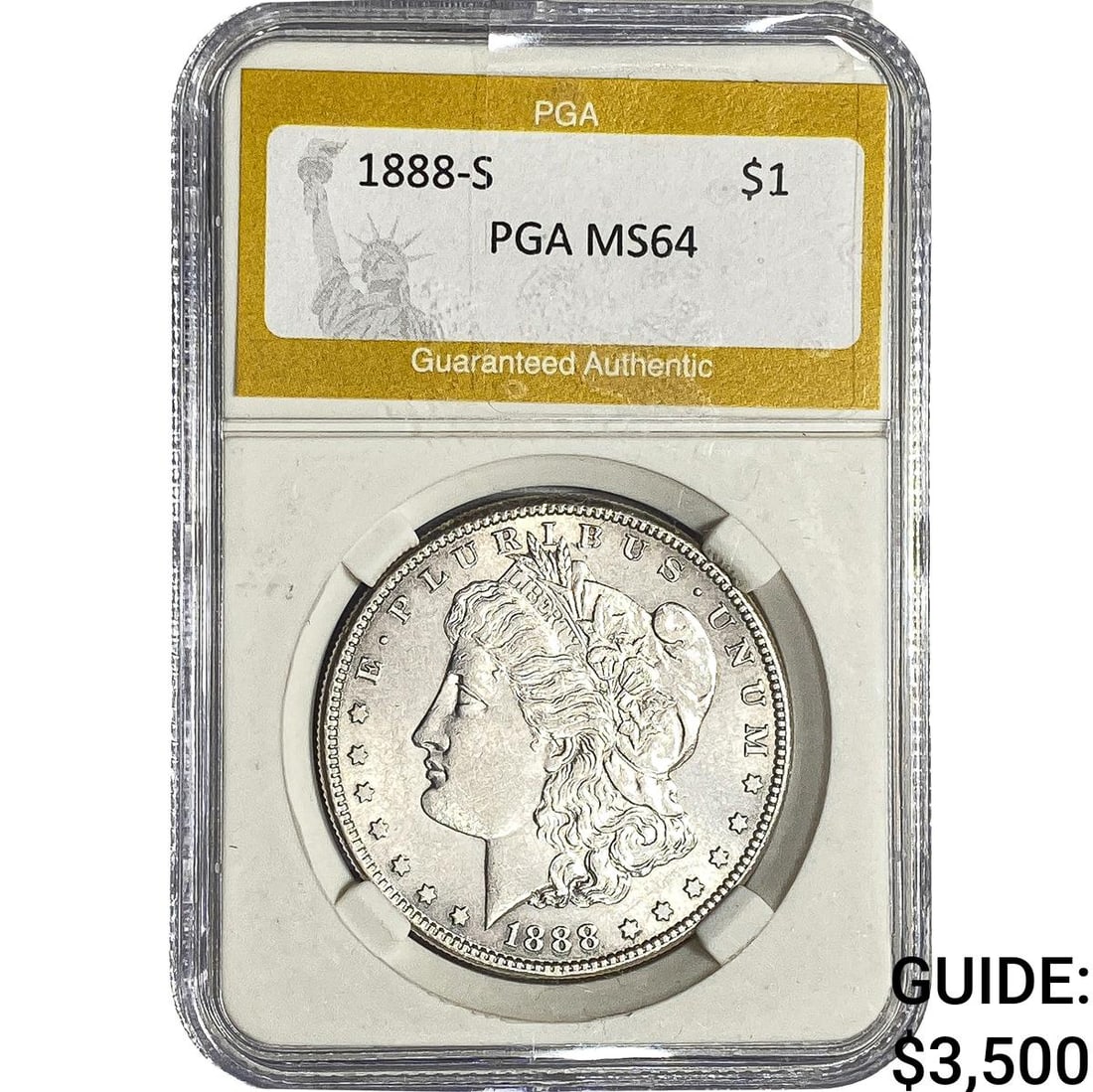 1888-S Morgan Silver Dollar PGA MS64: 1888-S Morgan Silver Dollar PGA MS64