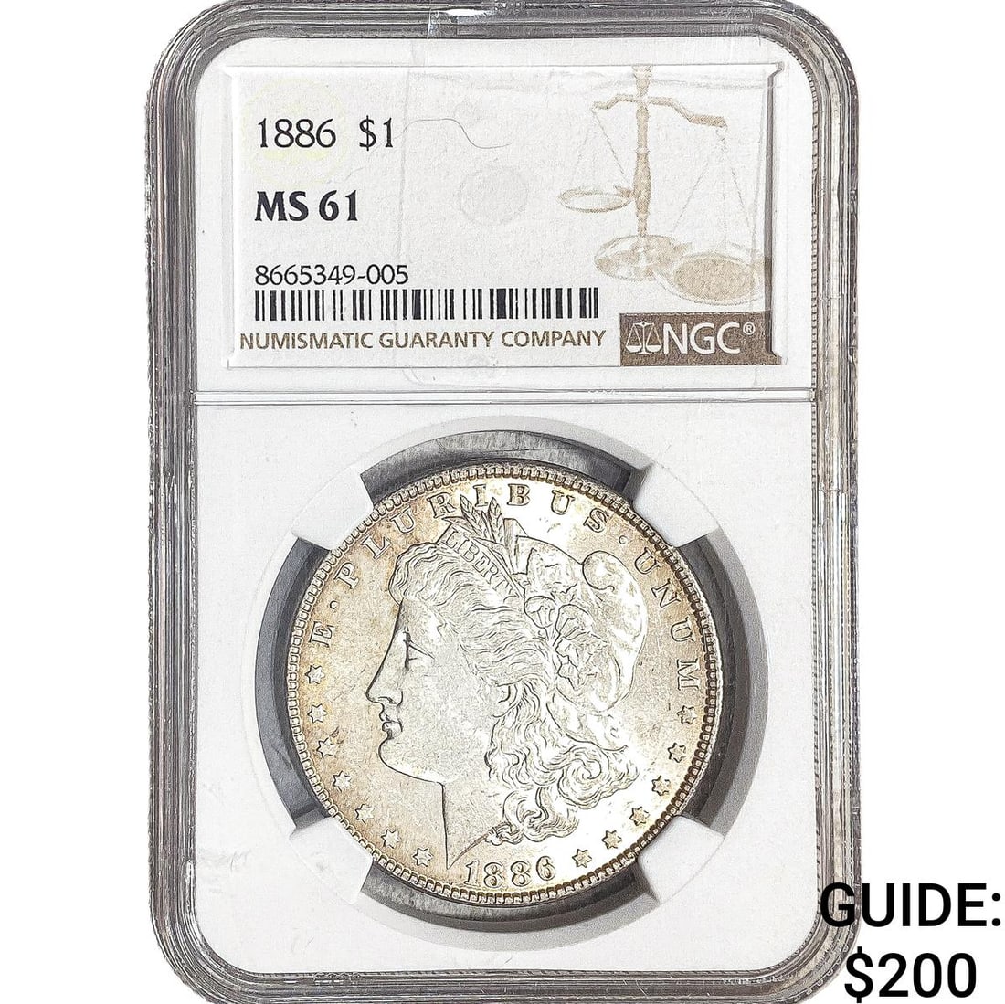 1886 Morgan Silver Dollar NGC MS61 (1 of 2)