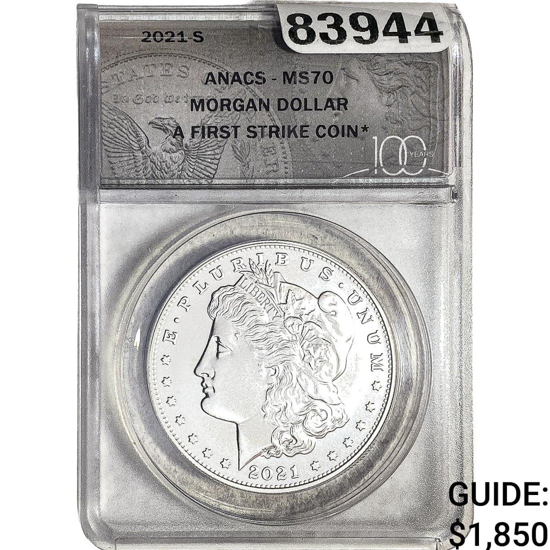 2021-S Morgan Silver Dollar ANACS MS70 First Strike: 2021-S Morgan Silver Dollar ANACS MS70 First Strike