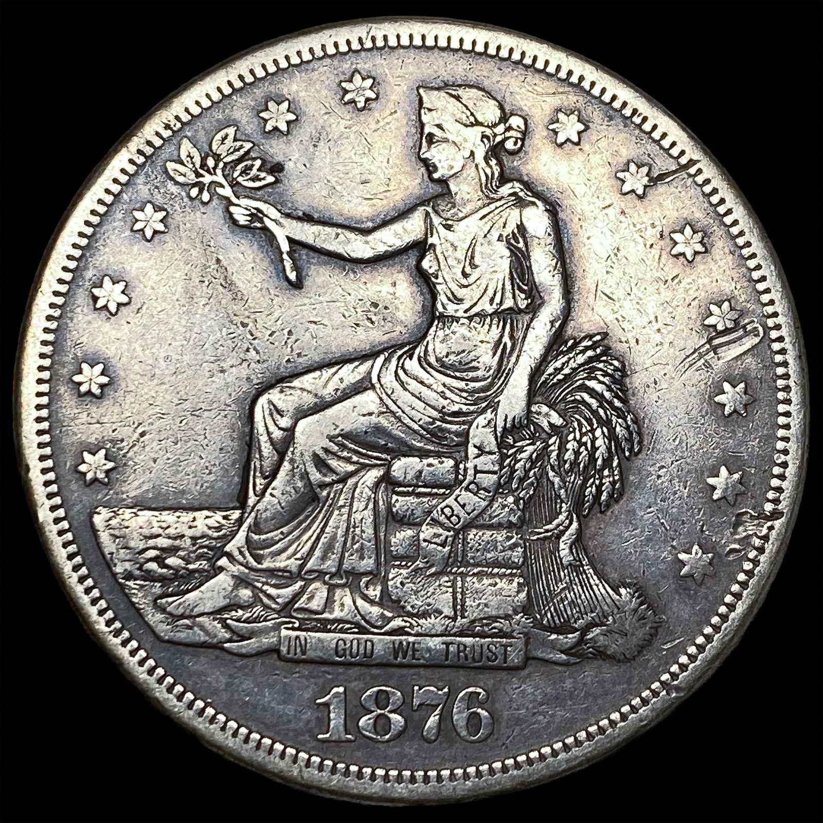 1876-S Silver Trade Dollar NEARLY UNCIRCULATED: 1876-S Silver Trade Dollar NEARLY UNCIRCULATED